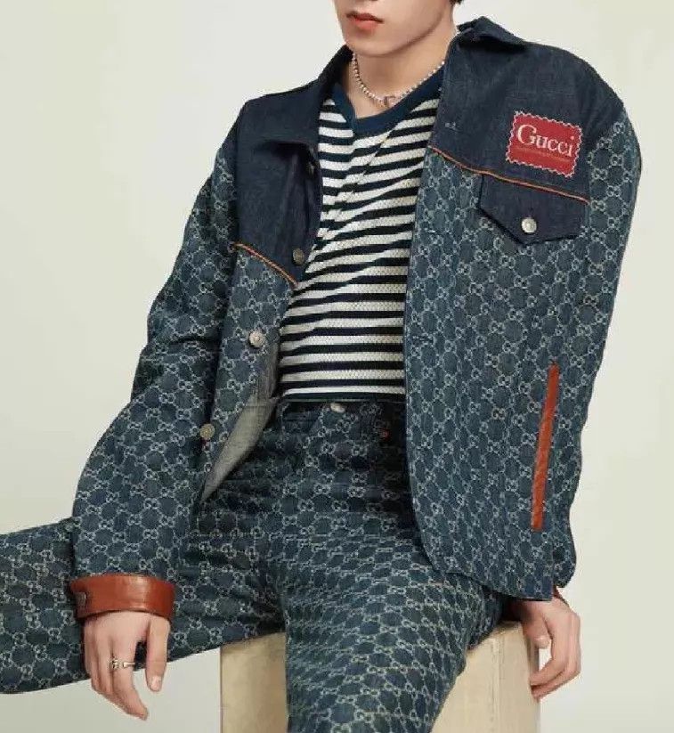 Gucci Gucci Blue GG All Over Denim Jacket 46 (98 New) Size US S / EU 44-46 / 1 - 4 Thumbnail