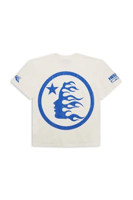 image of Large / L Hellstar Beat Us! Blue White Short Sleeve T Shirt, Men's