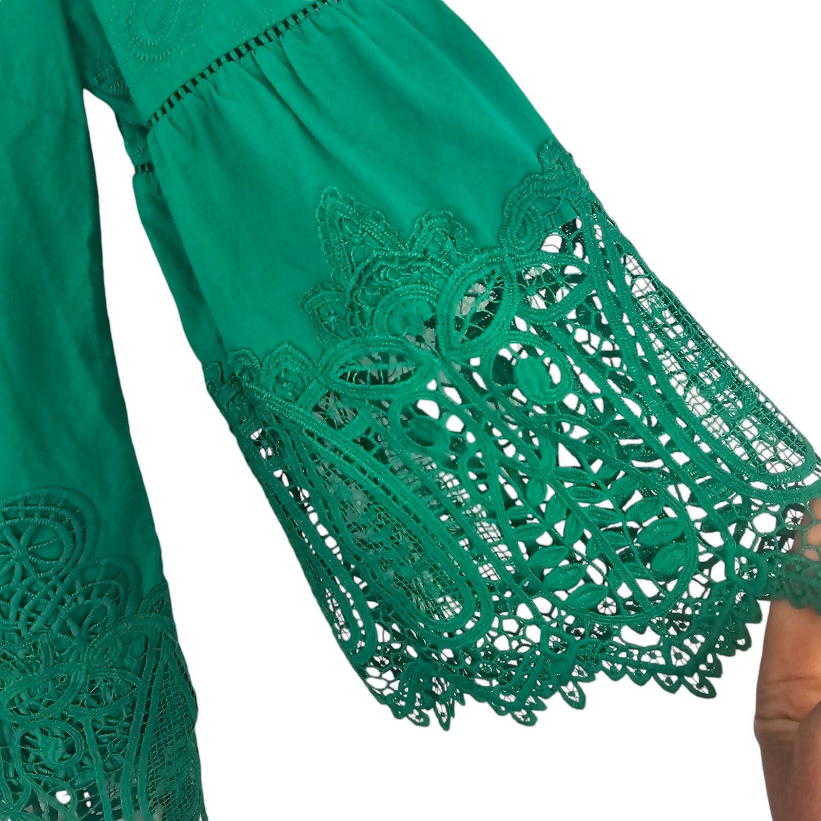 Chicos Chicos Womens Kelly Green Embroidered Tunic 0 Small Coastal Size S / US 4 / IT 40 - 4 Thumbnail