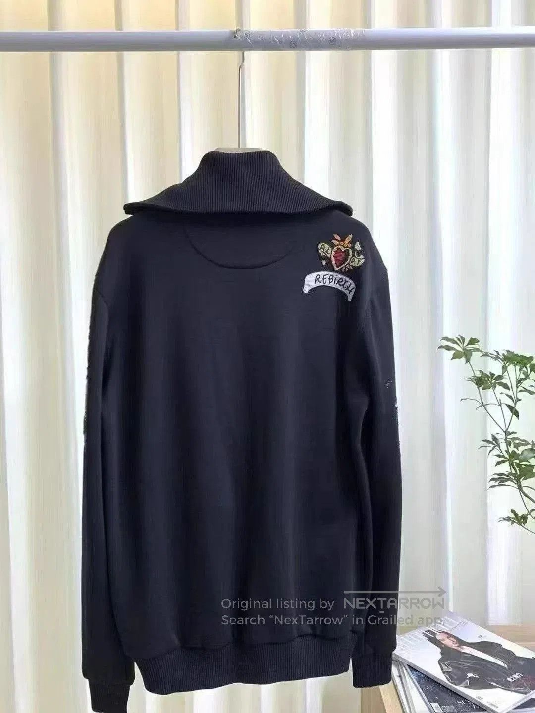 Valentino Black Embroidered Zip-Up Sweatshirt. Size US L / EU 52-54 / 3 - 6 Thumbnail