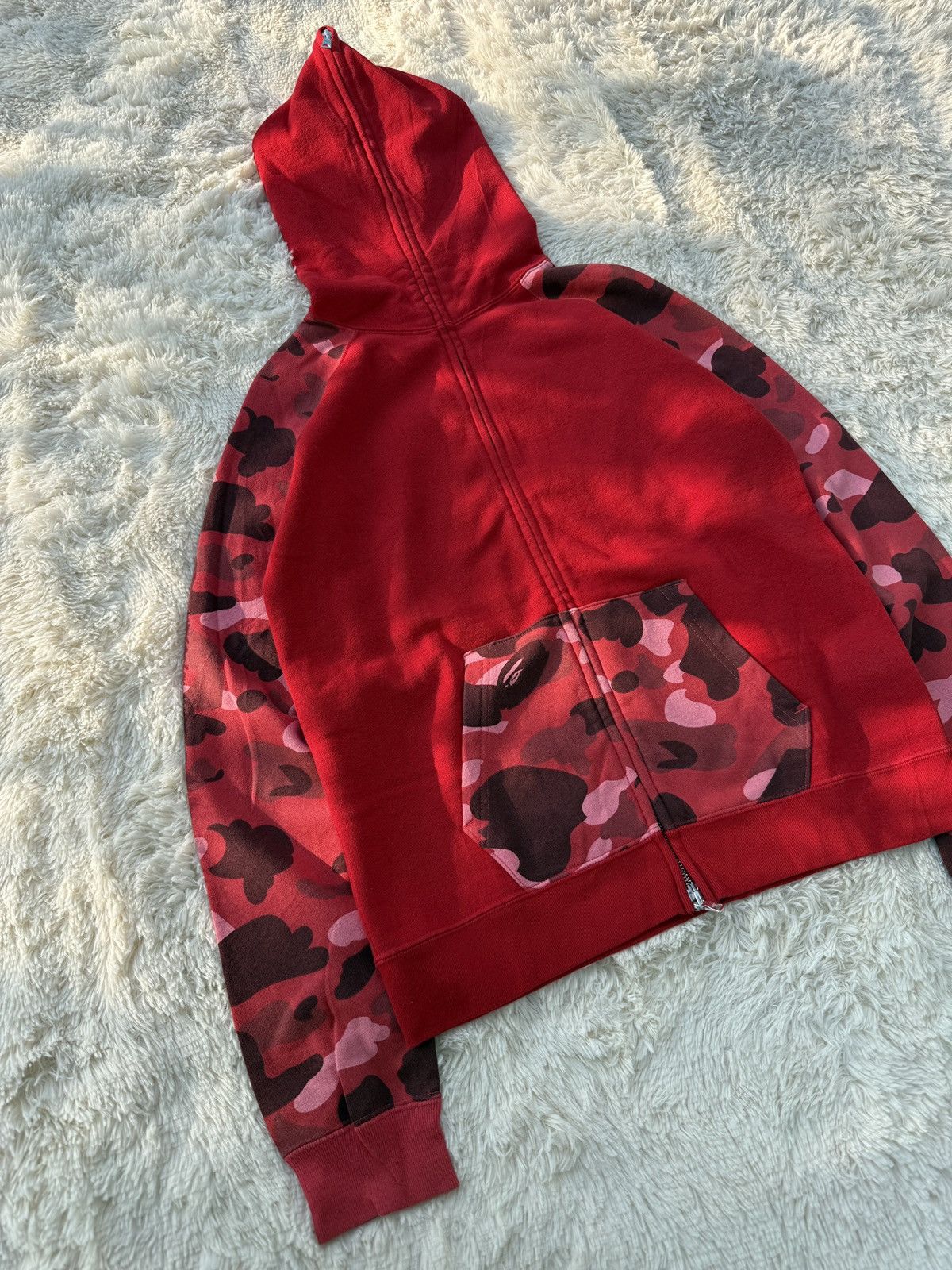 Bape Bape Red camo full zip hoodie Size S / US 4 / IT 40 - 2 Thumbnail