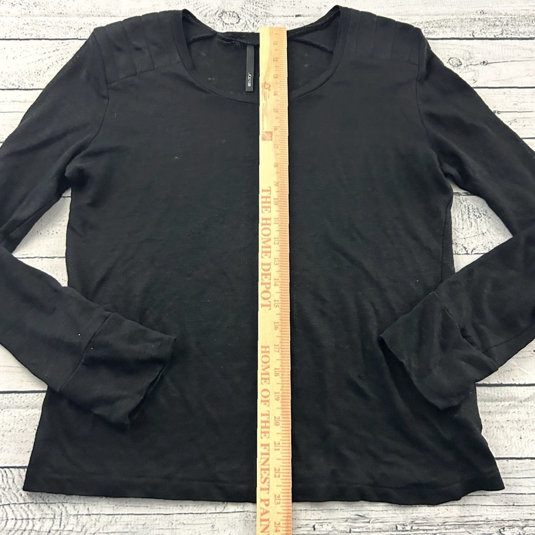 Vintage Joe's Linen Long Sleeve Top Blouse Women's Large Black 100% N/A Size L / US 10 / IT 46 - 3 Thumbnail