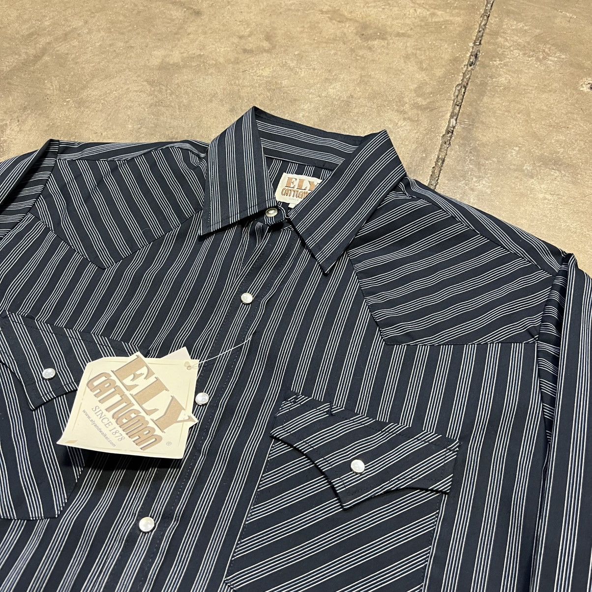 Wrangler Vintage Ely Cattleman Pearl Snap Button Up Shirt Striped Size US M / EU 48-50 / 2 - 3 Thumbnail
