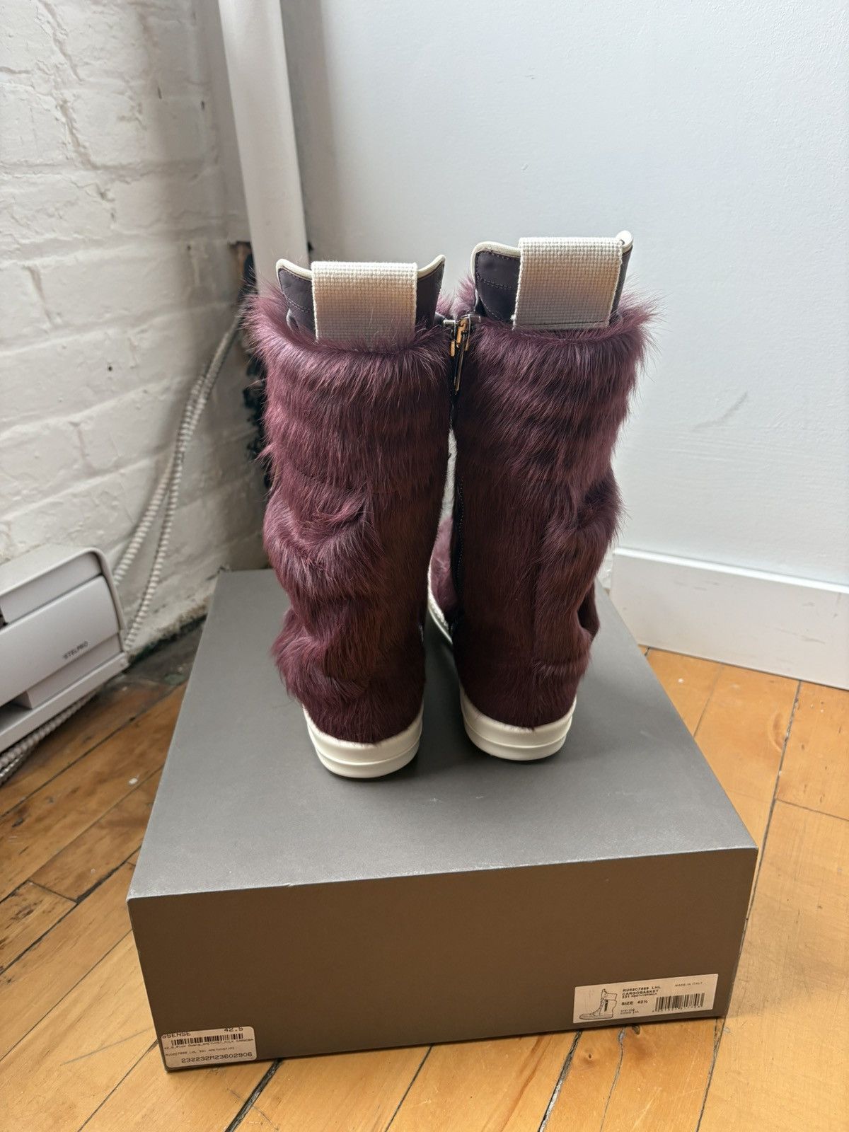 Rick Owens Rick Owens FW23 "Luxor" Amethyst Pony Hair Cargo Geobasket Size US 9.5 / EU 42-43 - 3 Thumbnail