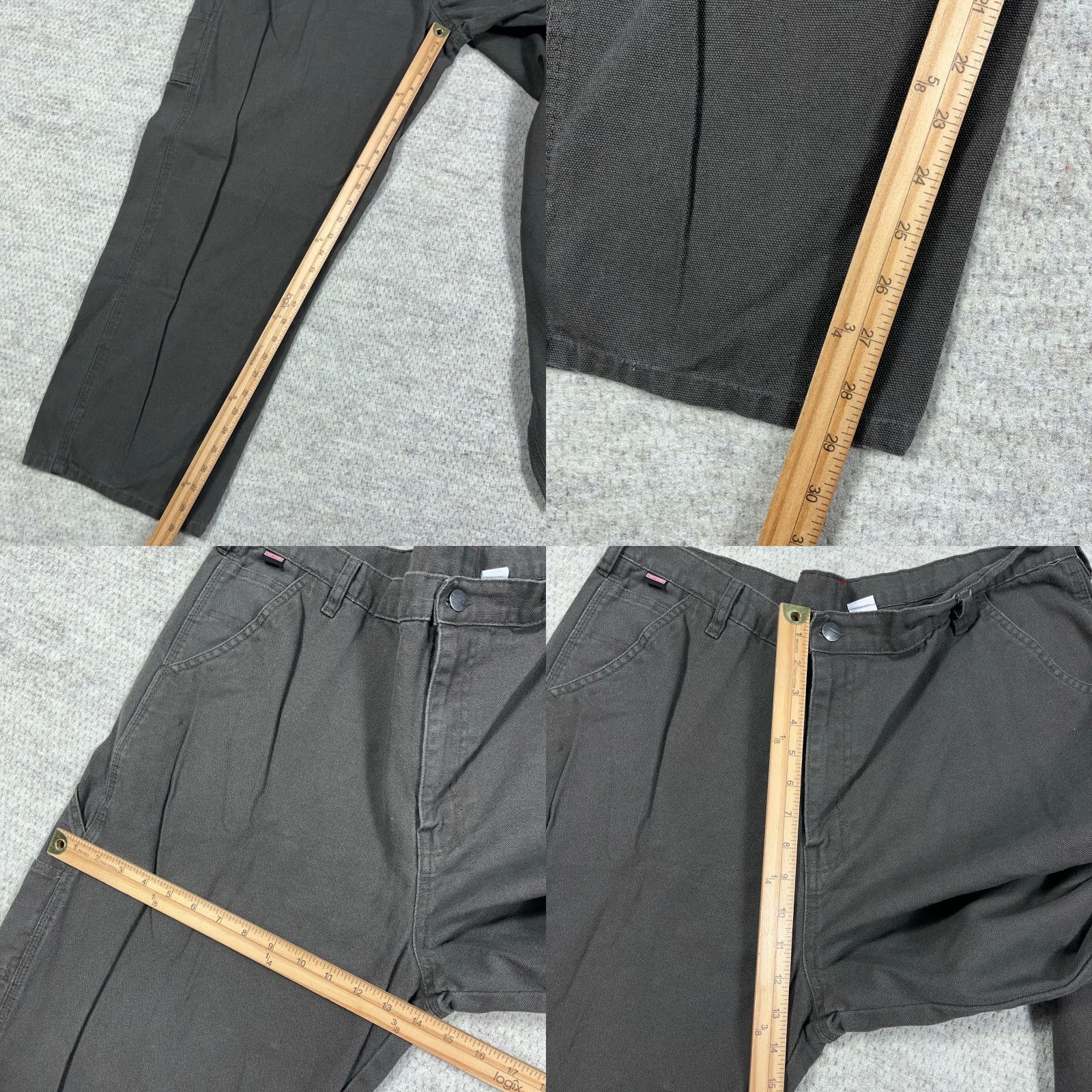 Olive Craftsman Pants Men 44x32 Green Carpenter Canvas Baggy Dark Olive Vintage Y2K Casual Workwear 5-Pocket Regular Straight Mens Size US 44 / EU 60 - 8 Thumbnail