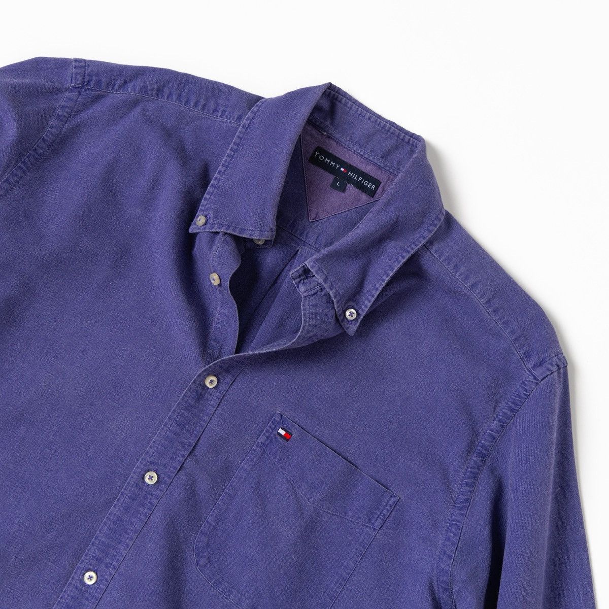 Tommy Hilfiger Tommy Hilfiger Men Vintage Y2K Violet Button Down Shirt Logo Size US L / EU 52-54 / 3 - 3 Thumbnail