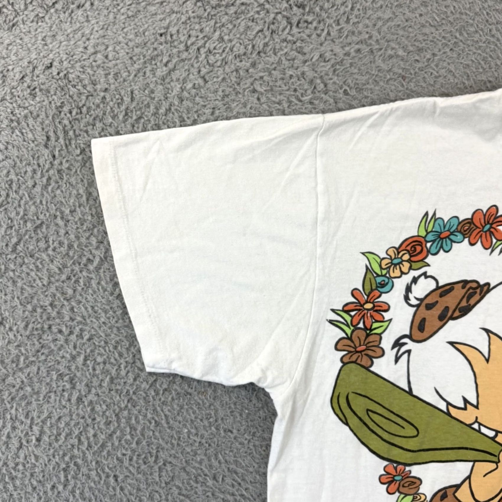 Delta VINTAGE Delta Pro Weight Shirt Mens Large White Flintstones 90s Short Sleeve Graphic Print Pebbles Bam Bam Cartoon 90s Mens Size US L / EU 52-54 / 3 - 5 Thumbnail