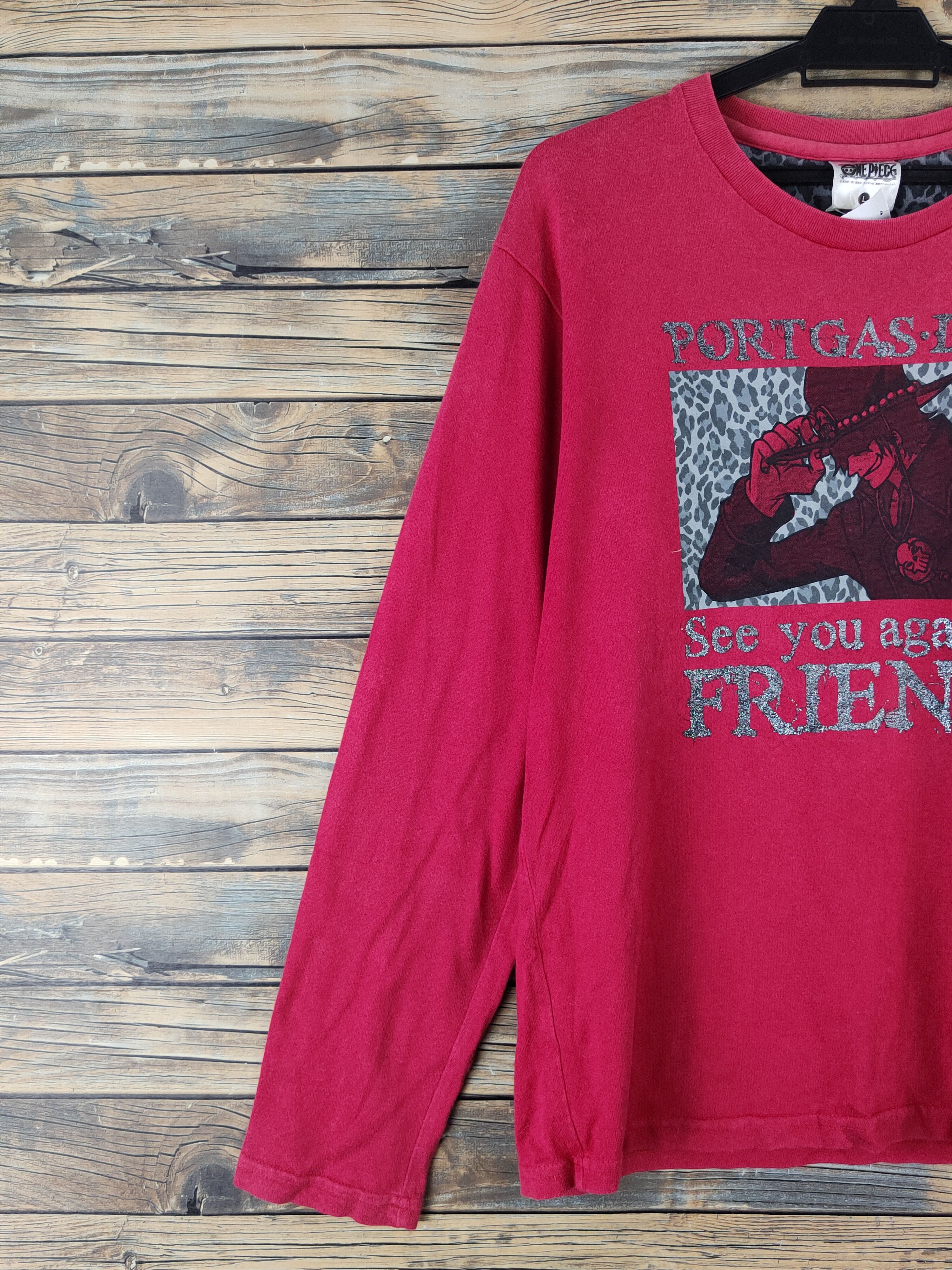 Anime DLL One Piece portgas D Ace Red Long Sleeve T-shirt #1444 Size US L / EU 52-54 / 3 - 4 Thumbnail