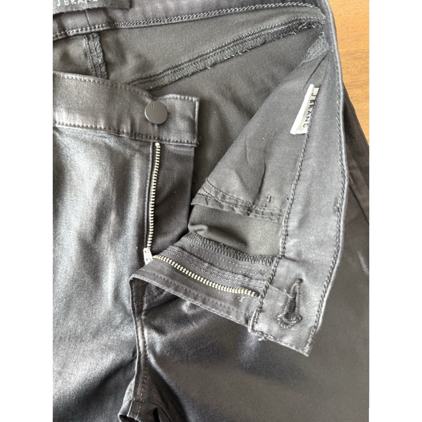 J Brand J Brand Selena Black Coated Cropped Bootcut Jeans Womens 28 Cropped 90s Band City Festival Gothic Retro Rock Jeans Size 28" / US 6 / IT 42 - 7 Thumbnail