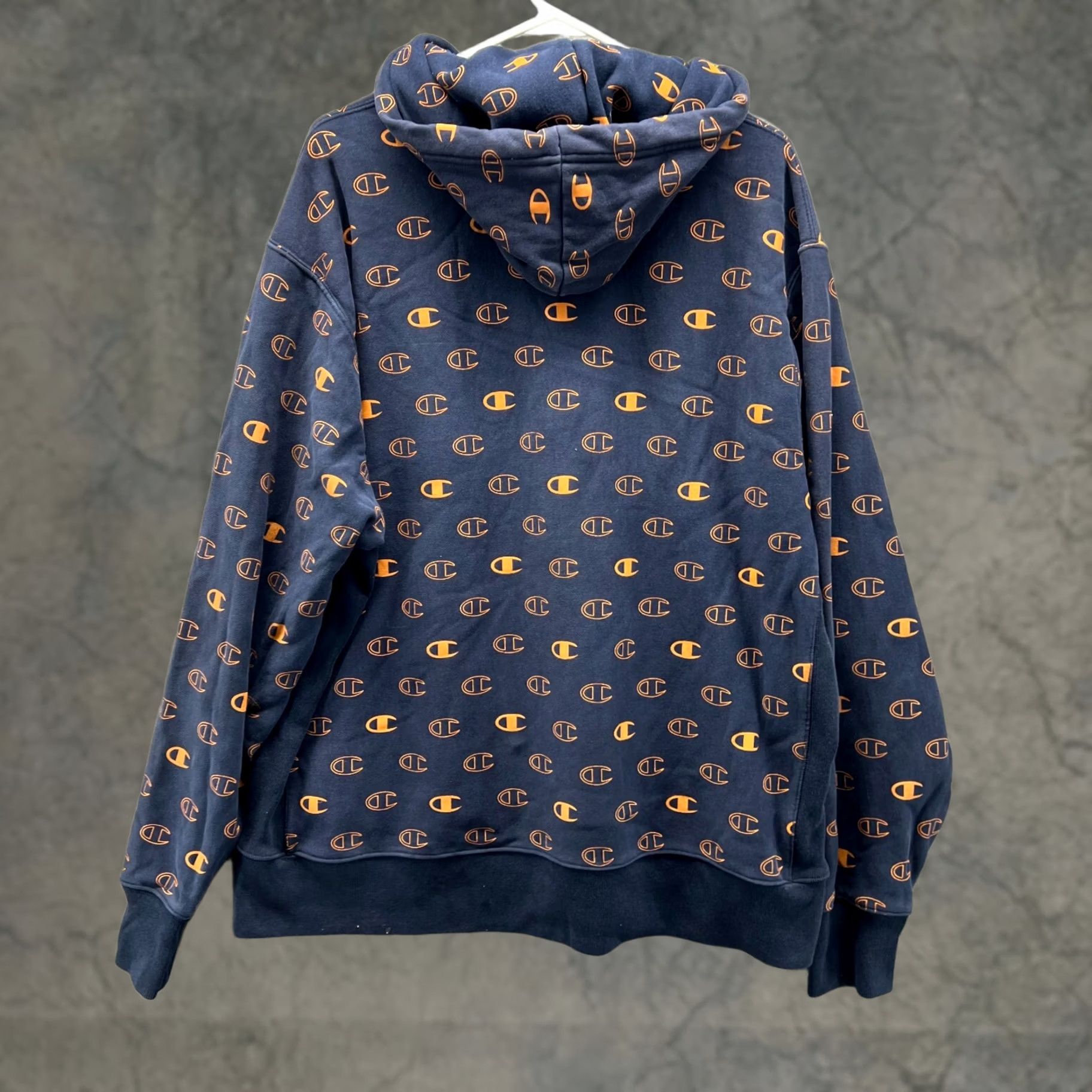 Champion VINTAGE Champion Sweater Womens 2X Blue Orange Reverse Weave Hoodie Pullover AOP Vtg Size XXL / US 16-18 / IT 52-54 - 1 Thumbnail