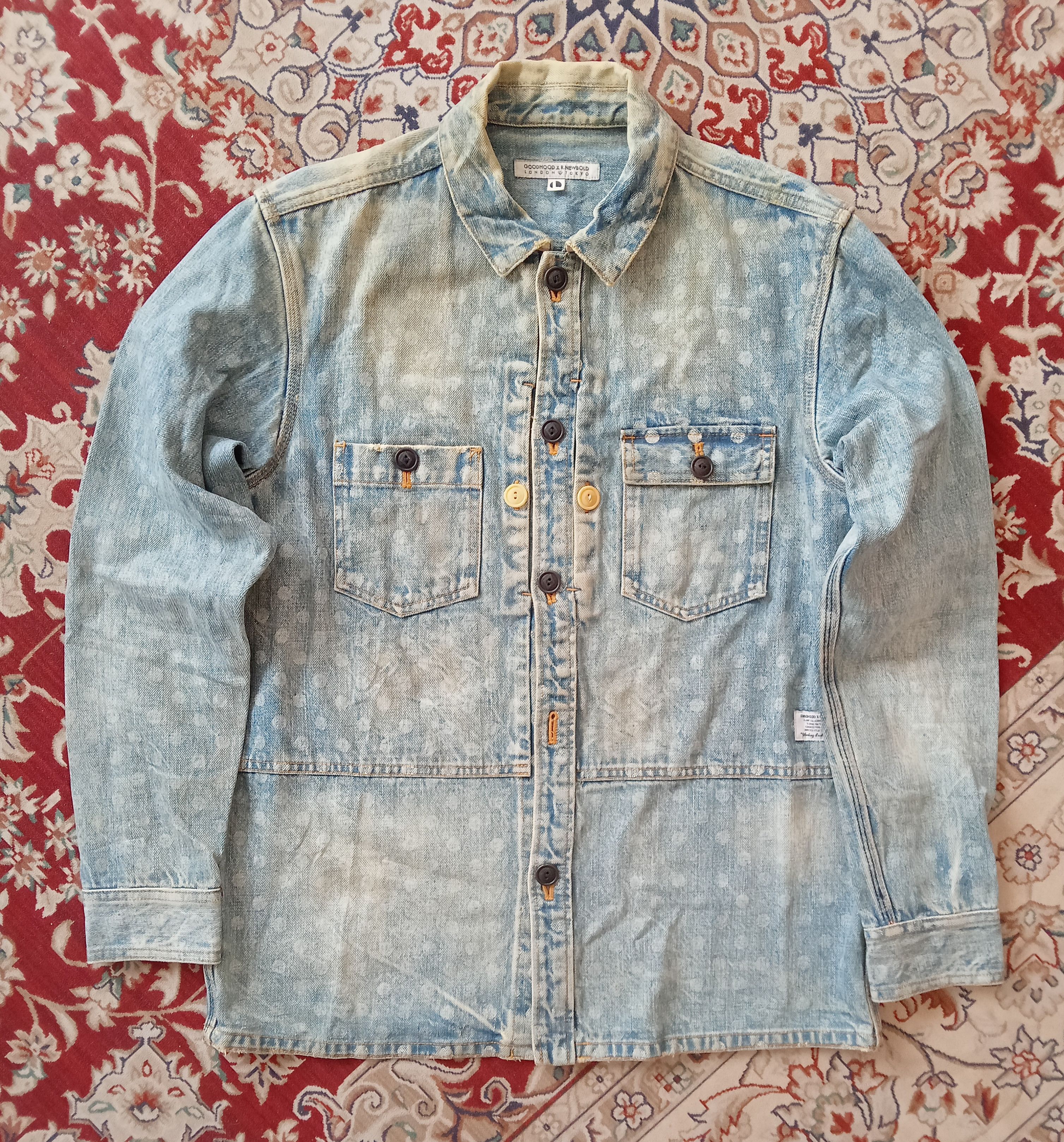 image of Goodhood X R.newbold Denim Jacket in Blue, Men's (Size Large)