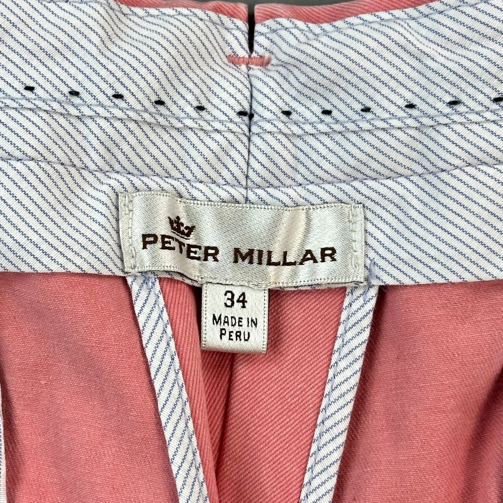 Peter Millar Peter Millar Pants Mens Pink 34x29 Pima Washed Twill Flat Front Chino Casual Size US 34 / EU 50 - 7 Thumbnail