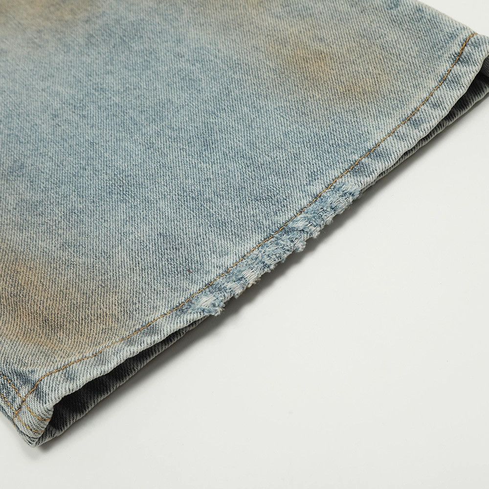 Vintage Men's punk wide-leg straight distressed dirty jeans Size US 32 / EU 48 - 6 Thumbnail