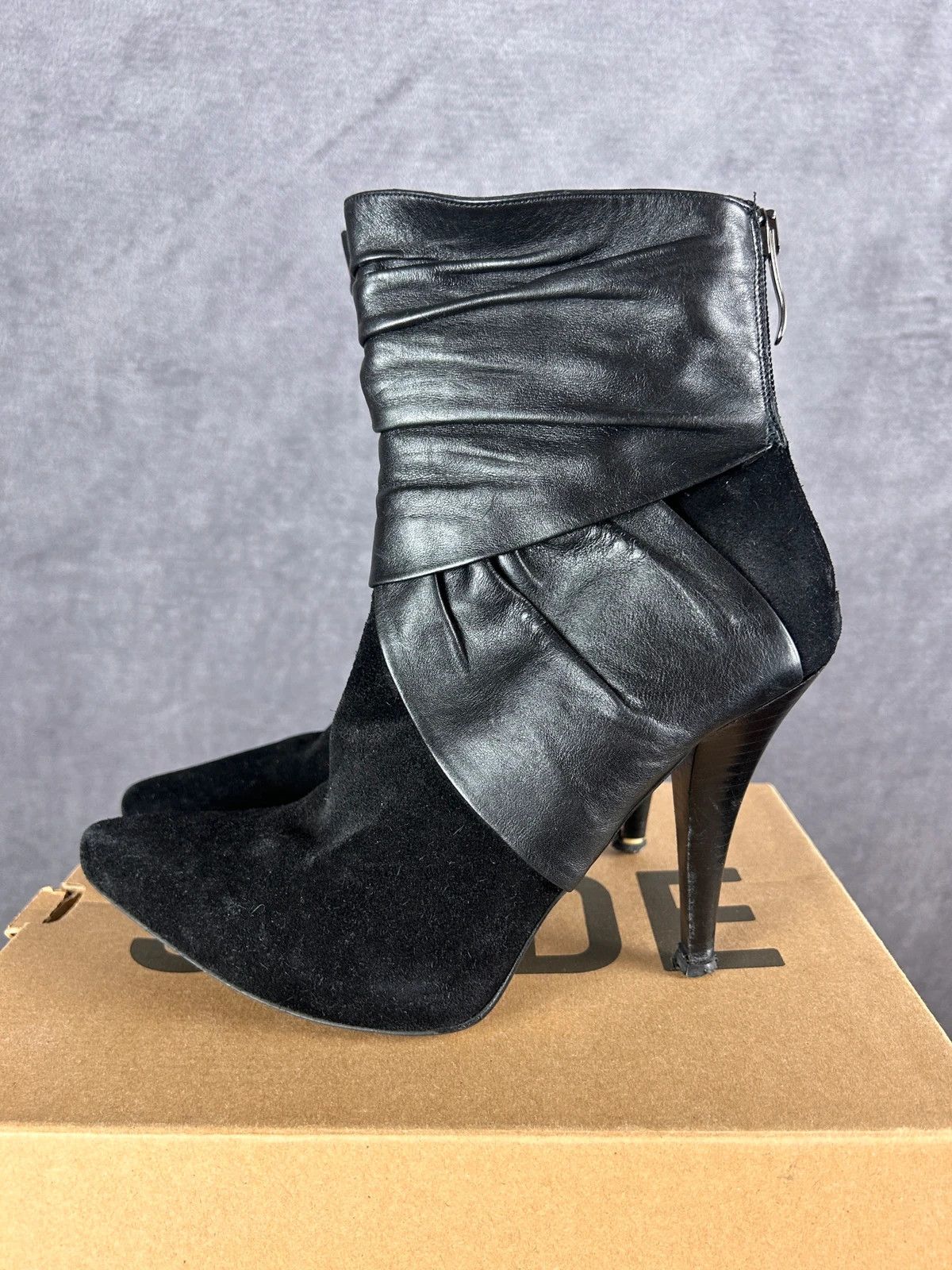 Faith Connexion Faith solo by el dantee heels boots black suede leather Size US 7 / IT 37 - 2 Thumbnail