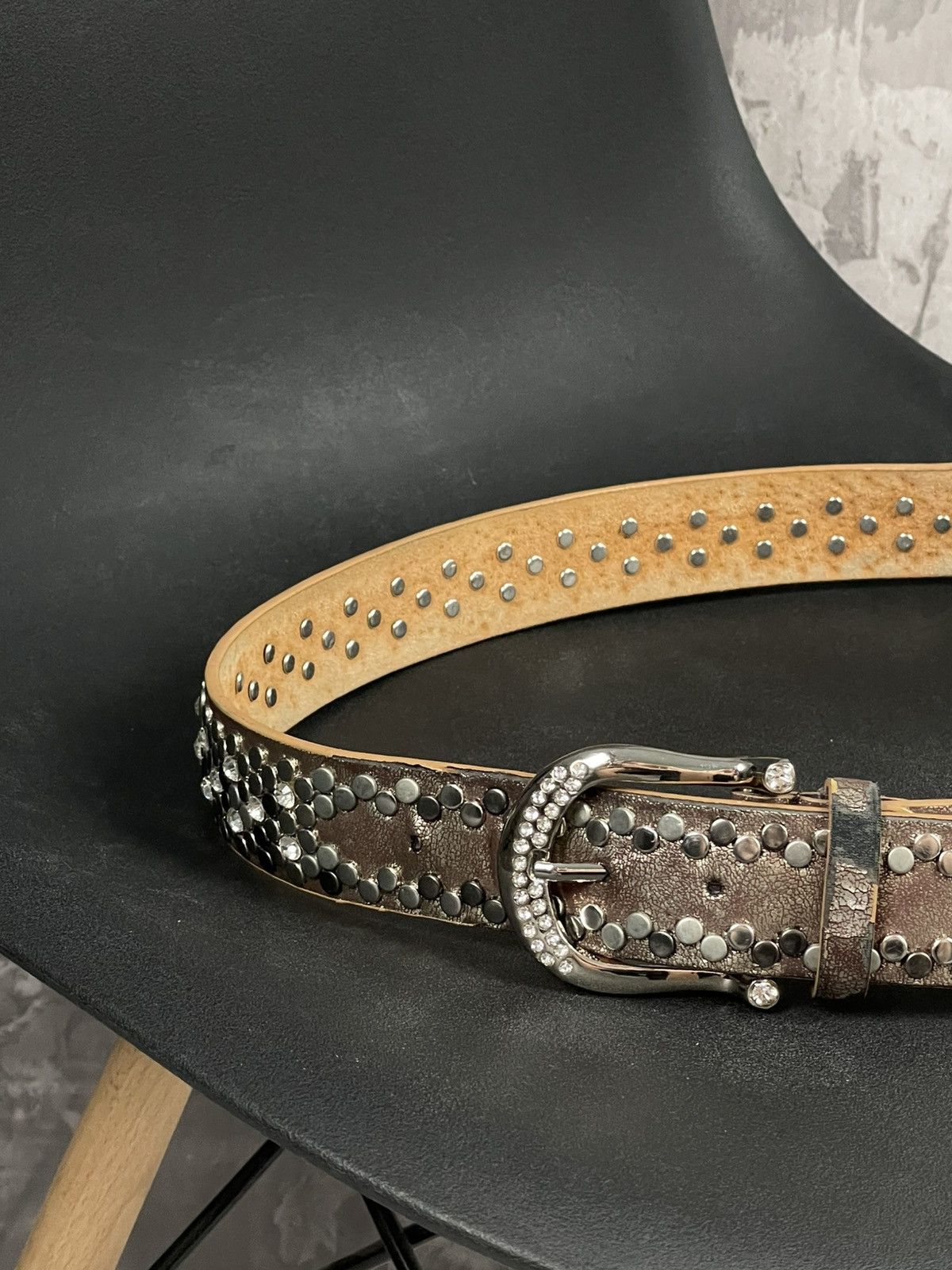 Vintage Y2K studded archival punk bb Simon cyber Japan style belt Size ONE SIZE - 2 Thumbnail
