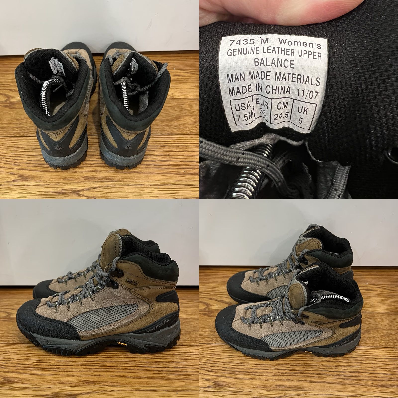 Vasque Vasque Women's Hiking Boots Size 7.5 Brown Black Leather Mid Top Gore-Tex Outdoor Size M / US 6-8 / IT 42-44 - 8 Thumbnail