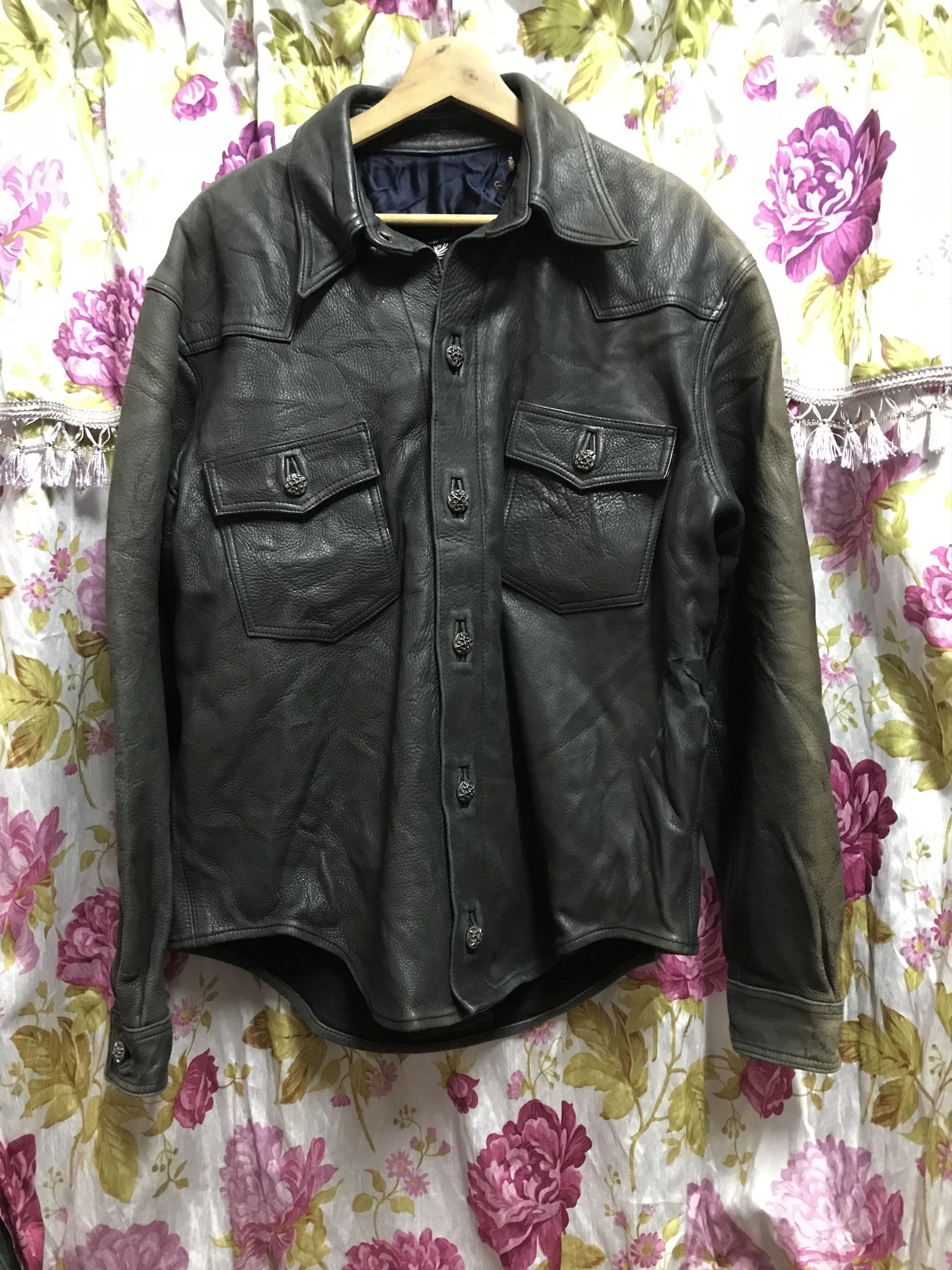 A&G Rock VINTAGE AMAL GUESSOUS TRUCKER LEATHER STERLING BLACK JACKET Size US S / EU 44-46 / 1 - 1 Thumbnail