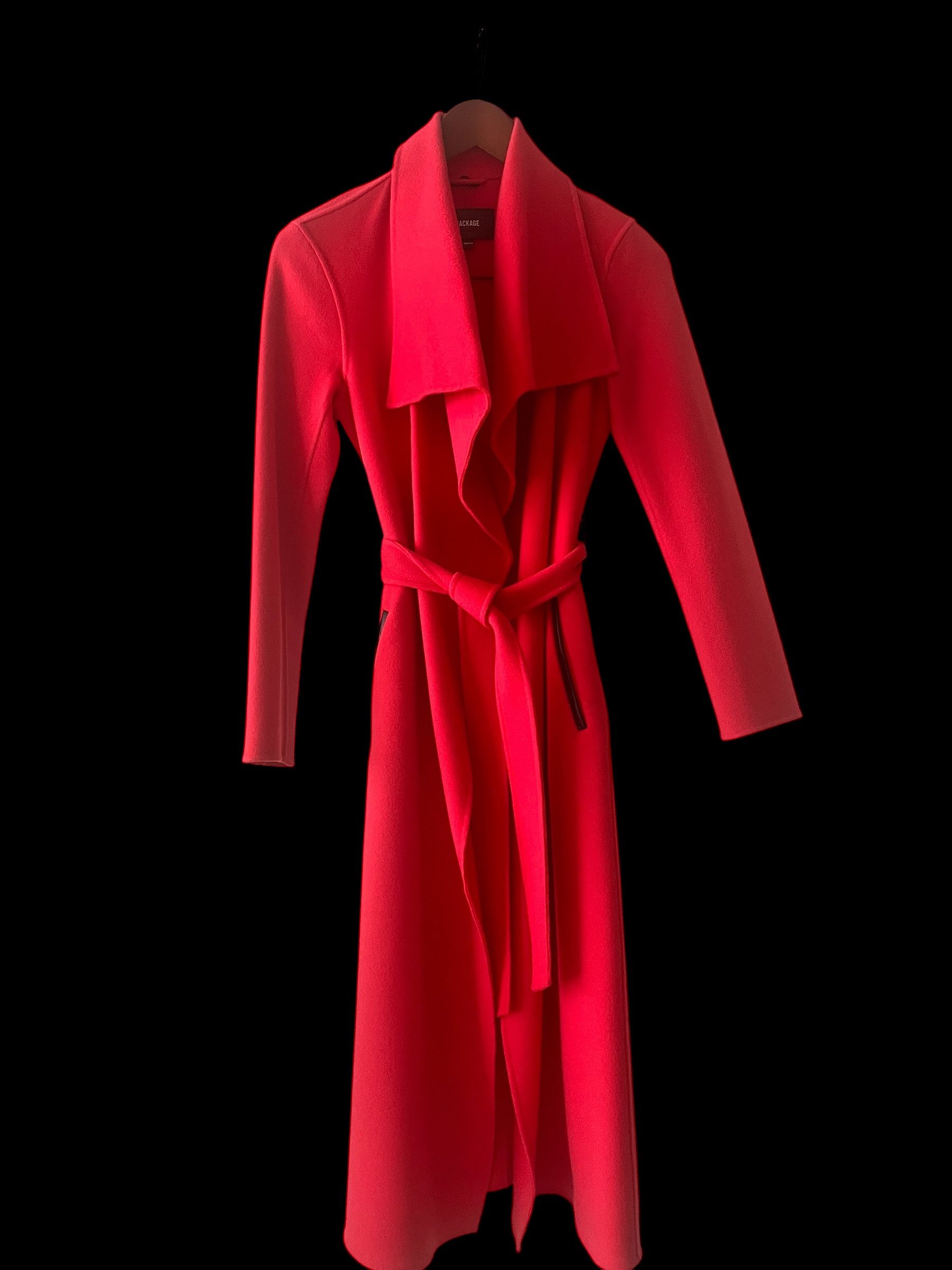 Mackage Wrap coat with leather trim at the pockets,100 wool Size XXS / US 00 / IT 34 - 1 Thumbnail