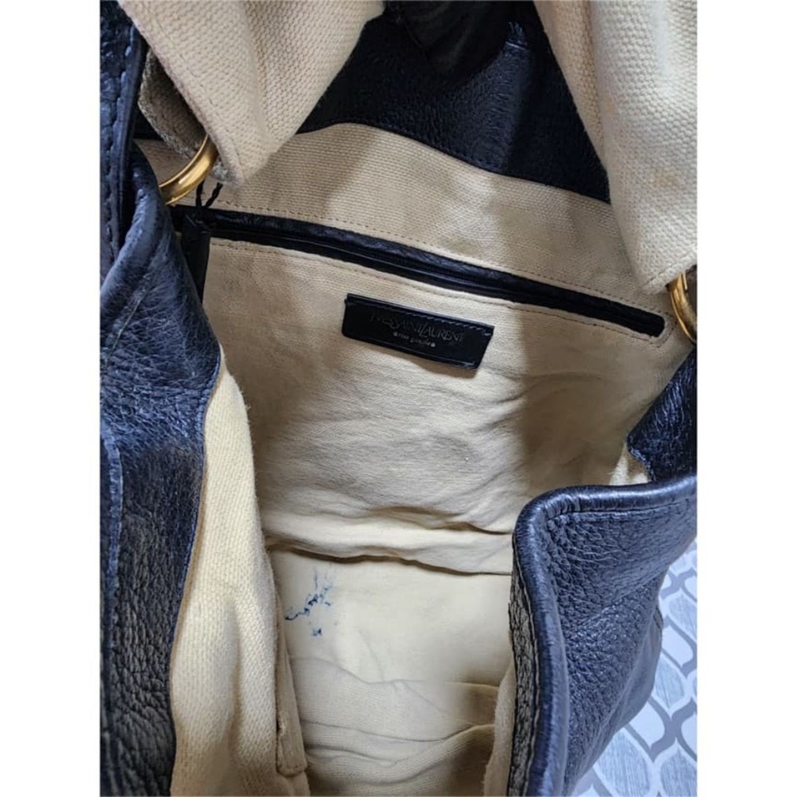 Yves Saint Laurent Yves Saint Laurent Vintage Capri Grain Leather Hobo Bag Blck Size ONE SIZE - 10 Thumbnail