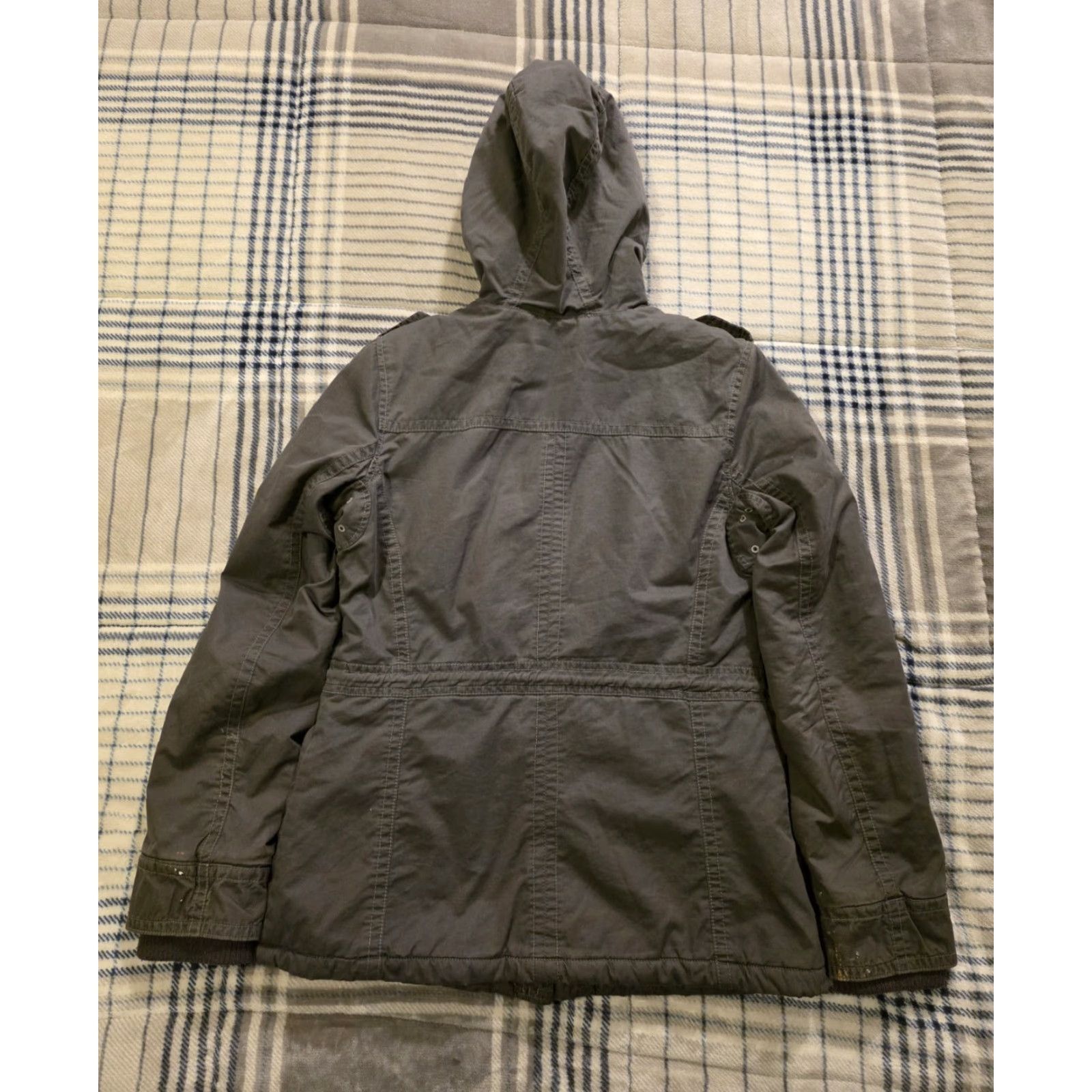 Vintage VINTAGE Y2K Aeropostale Faux Fur Lined Hooded Military Style Jacket Gray Womens Medium Size M / US 6-8 / IT 42-44 - 2 Thumbnail