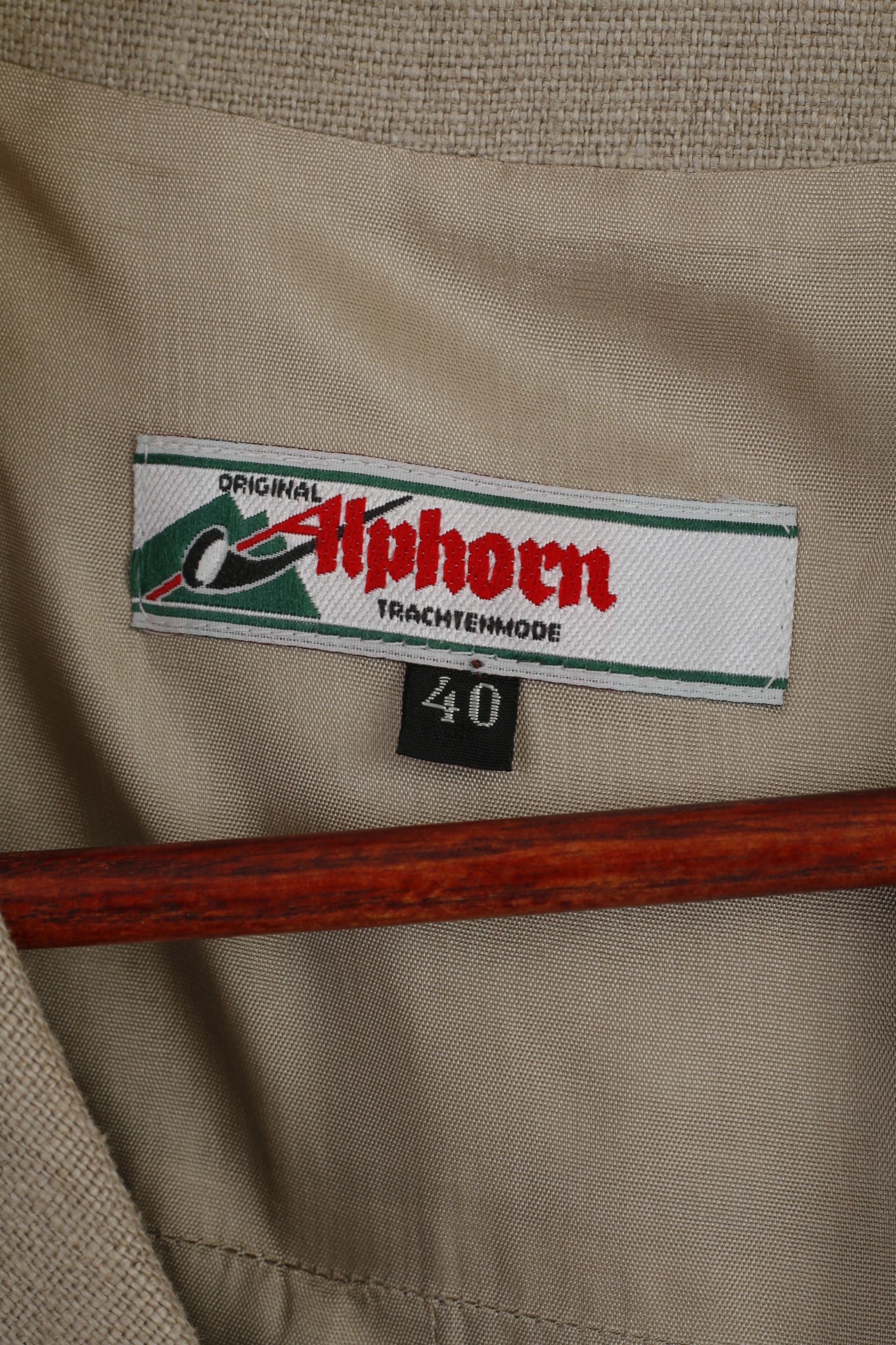 Vintage Alphorn Trachtenmode Women 40 L Waistcoat Beige Linen 1748 Size L / US 10 / IT 46 - 5 Thumbnail