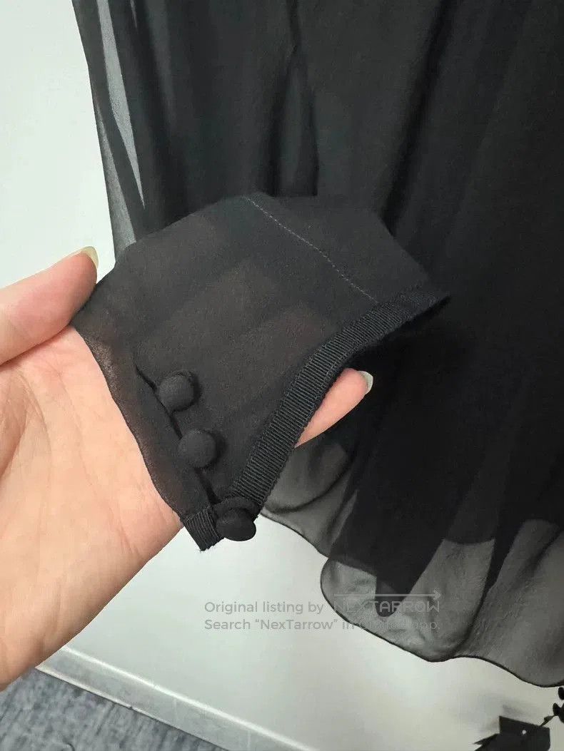 Saint Laurent Paris Saint Laurent Black Silk Bow Shirt. Size US M / EU 48-50 / 2 - 4 Thumbnail