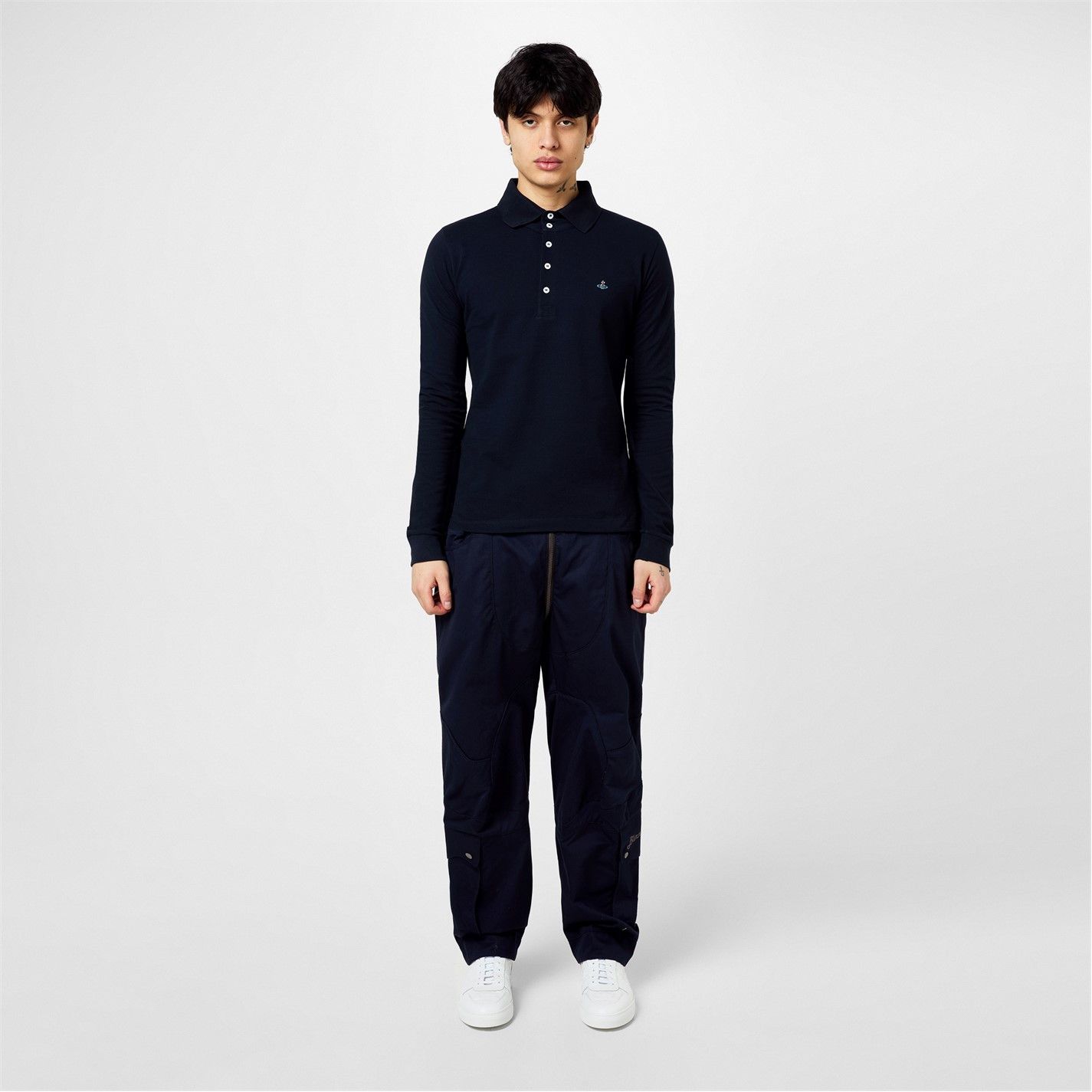 Vivienne Westwood o1g2r1mq0526 Plain Cotton Polo Shirt in Navy Size US S / EU 44-46 / 1 - 5 Thumbnail