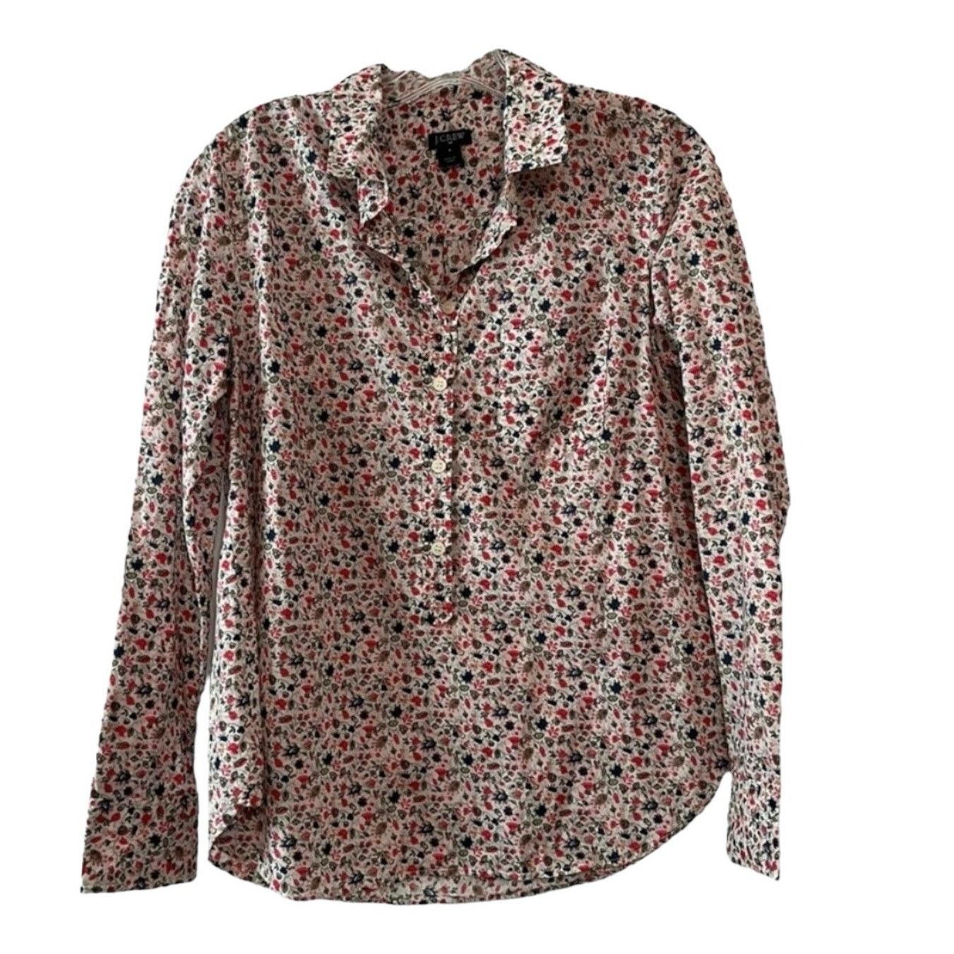 J.Crew J. Crew floral Oxford partial button up shirt Size S / US 4 / IT 40 - 1 Thumbnail