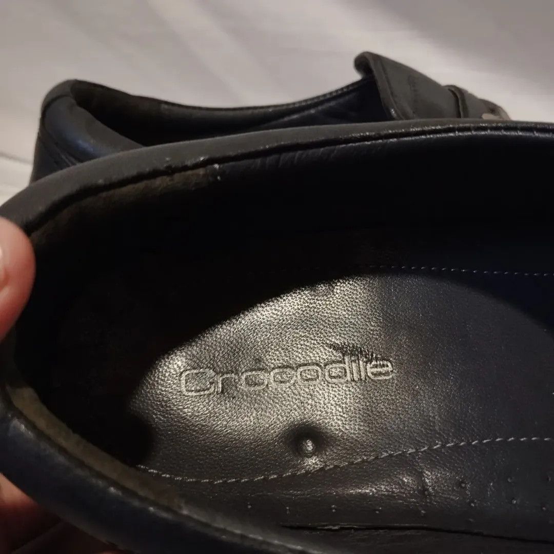 Genuine Leather Crocodile Men's Black Leather Loafers Size US 10 / EU 43 - 8 Thumbnail