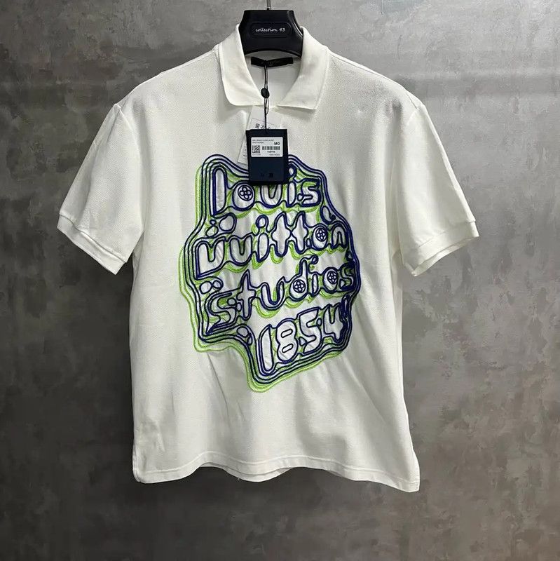 Louis Vuitton Louis Vuitton Men's White Cotton Polo Shirt 0089 Size US M / EU 48-50 / 2 - 1 Thumbnail