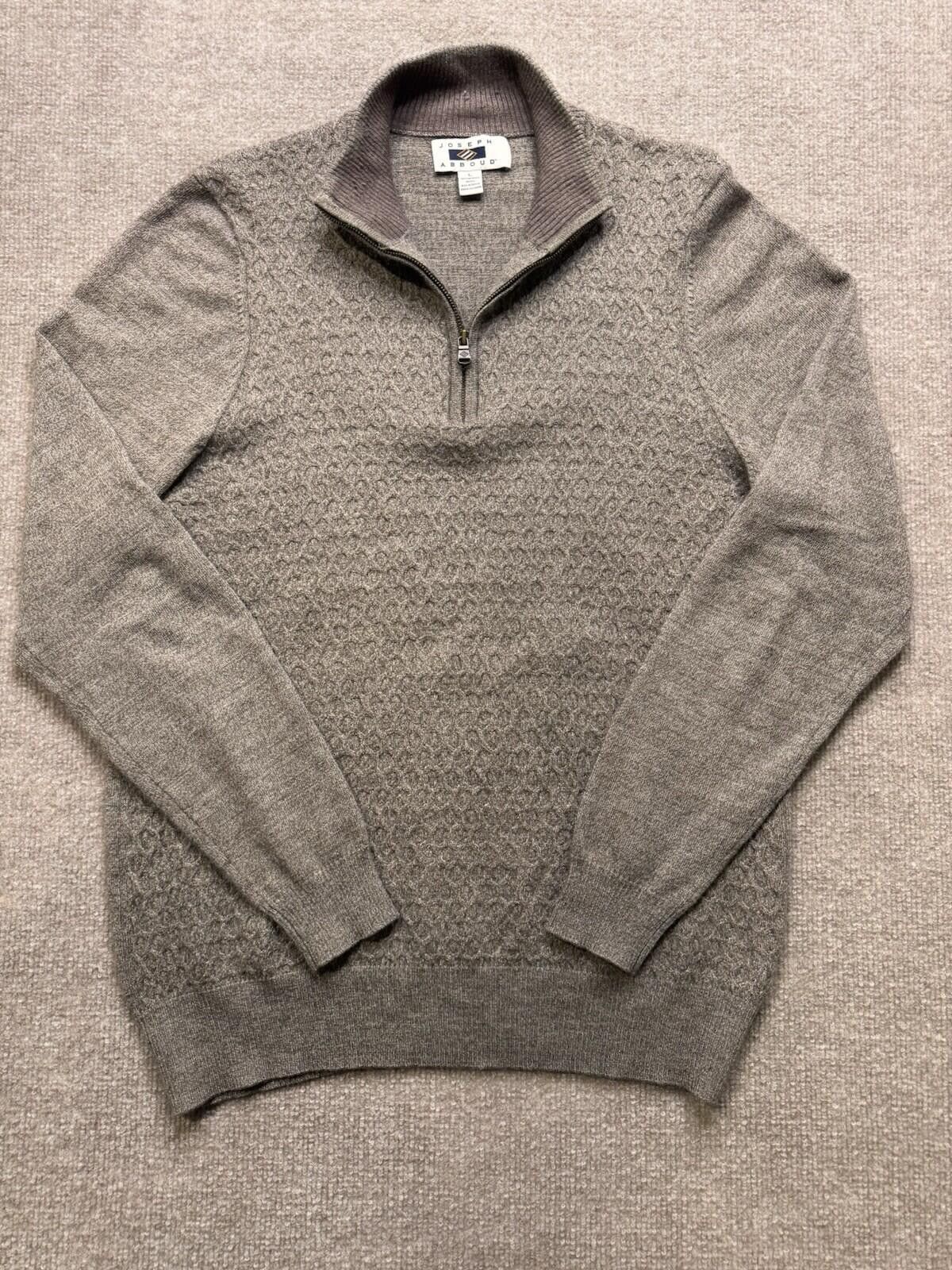 Joseph Abboud Joseph Abboud Men's L Brown 1/4 Quarter Zip Knit Shirt [710] Size US L / EU 52-54 / 3 - 2 Thumbnail