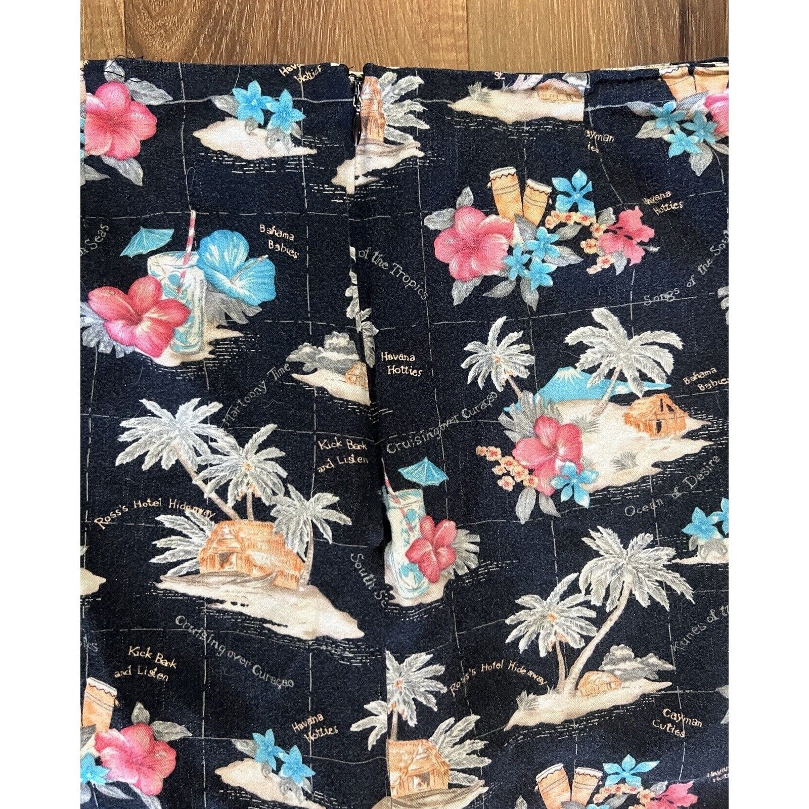 Other La Cabana Women's Size 14 Black Navy Hawaiian Print Skort Size 36" / US 14 / IT 50 - 4 Thumbnail