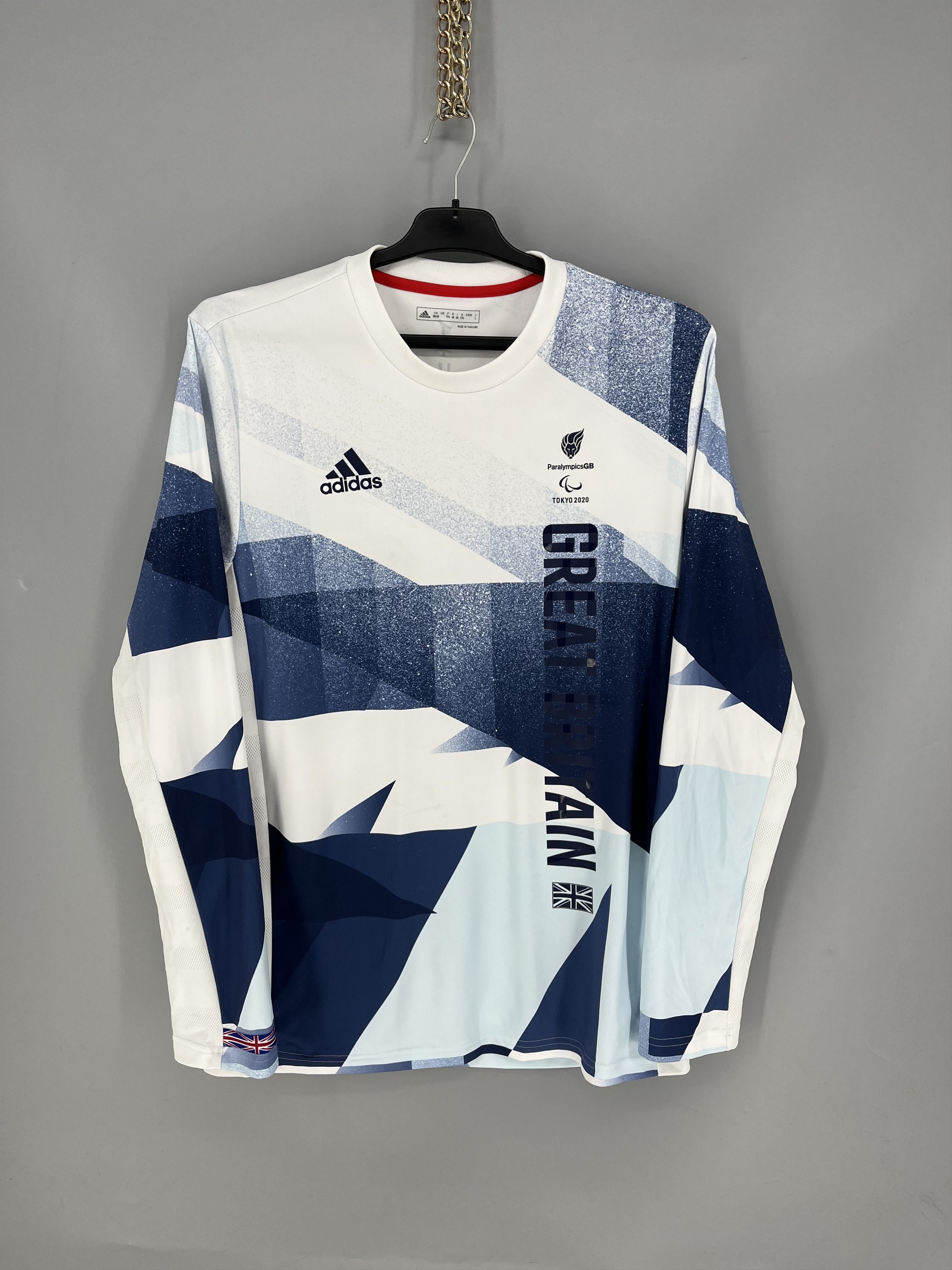 Adidas Adidas x Team GB White & Blue Stretch Long Sleeve Jersey Size US L / EU 52-54 / 3 - 1 Thumbnail