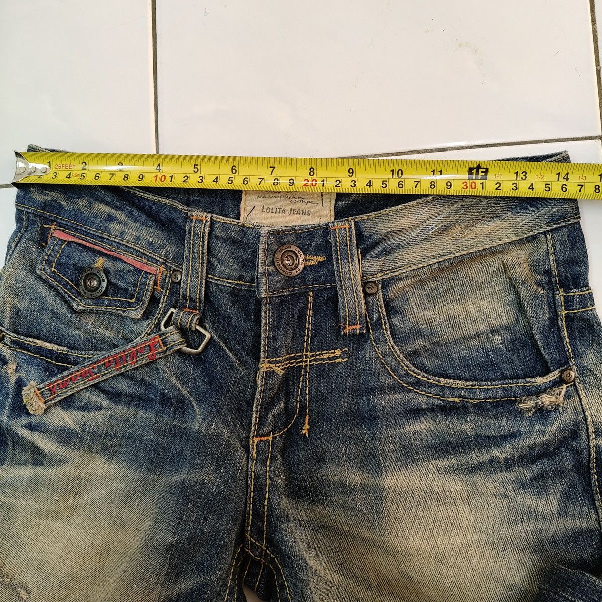 Japanese Brand Vintage Japanese Lolita Jeans Mud Wash Distressed Denim Size US 28 / EU 44 - 11 Thumbnail
