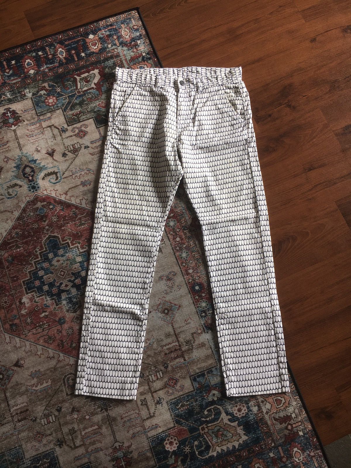 image of Kenzo Paris Jungle Pants in White, Men's (Size 29)