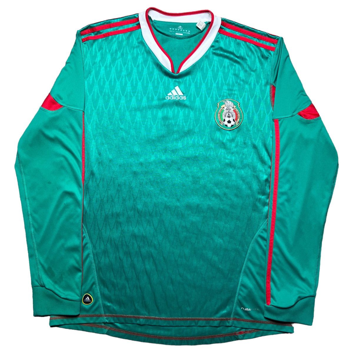 image of 2010 Adidas Mexico Long Sleeve Soccer Jersey in Green, Men's (Size XL)