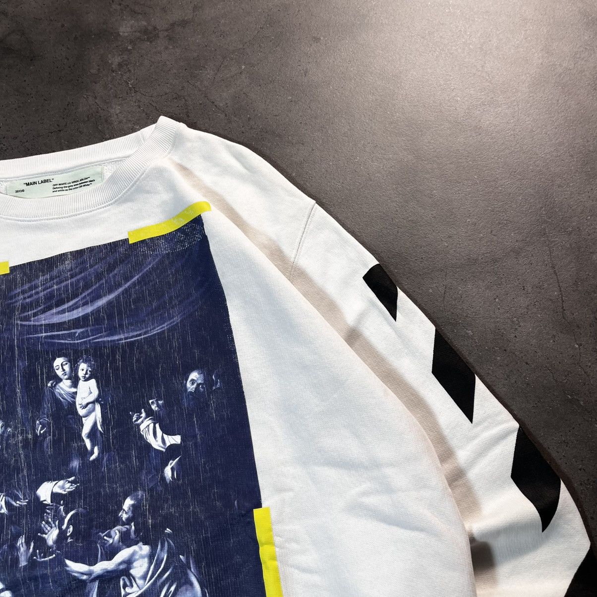 Off-White Off White Virgil Abloh Diagonals Caravaggio Crewneck Sweat Size US XL / EU 56 / 4 - 4 Thumbnail