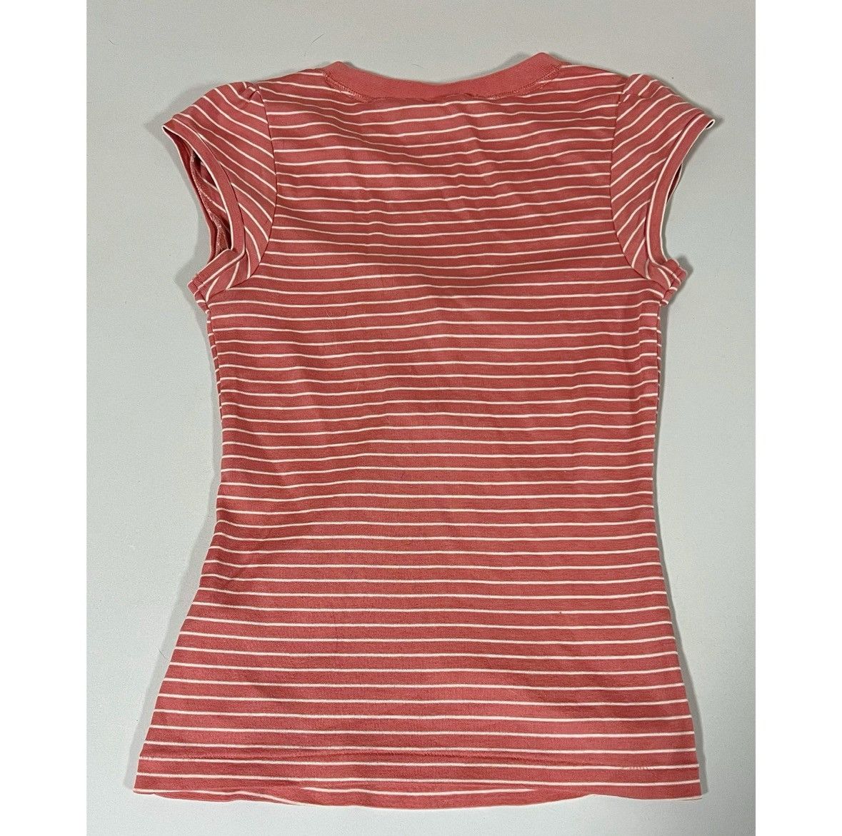 Tommy Hilfiger Tommy Hilfiger Pink White Striped Henley Shirt Top Size S 🌸✨ Size S / US 4 / IT 40 - 4 Thumbnail