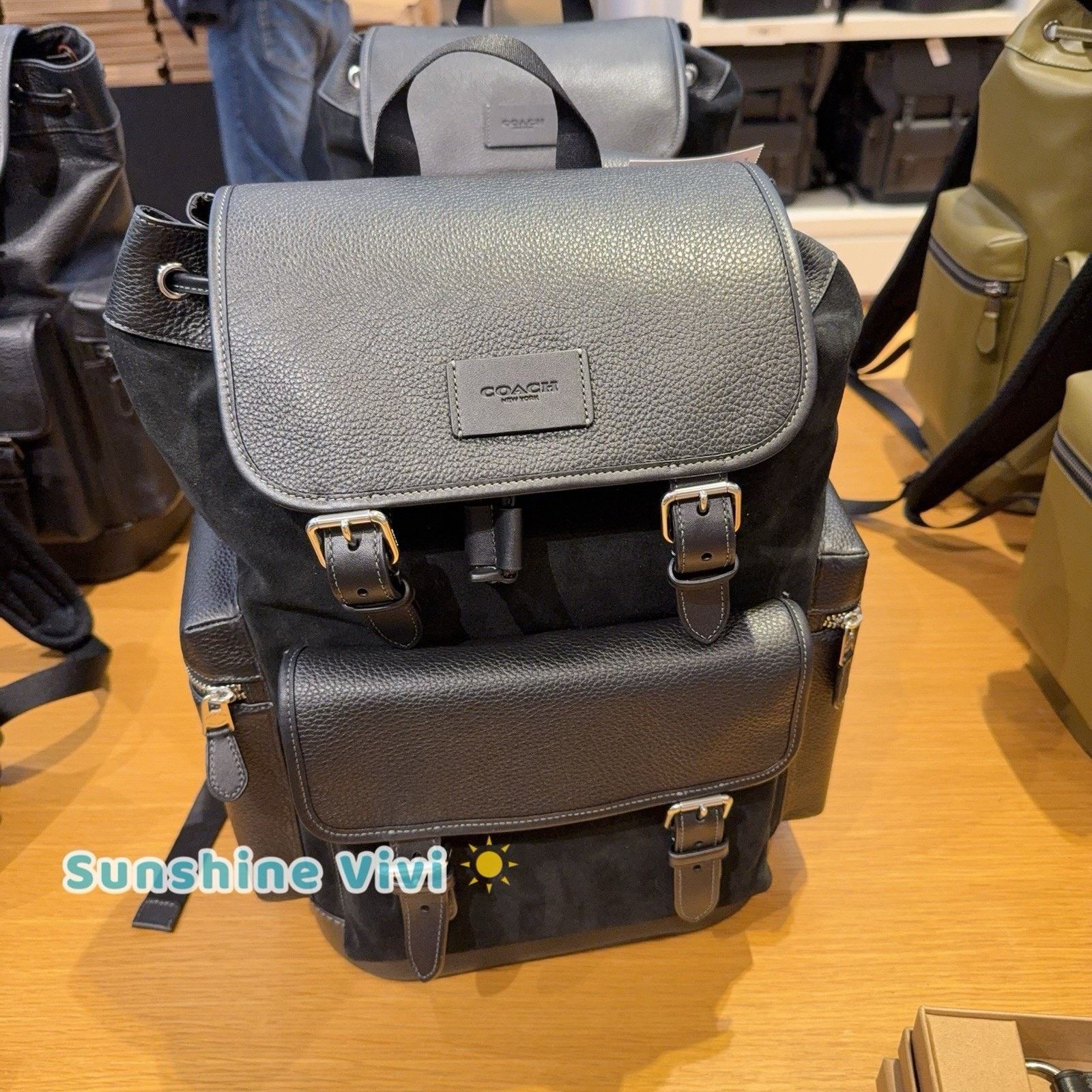 Coach NWT Coach Men's Sprint Backpack Gunmetal/Cognac CCG12 Black Size ONE SIZE - 8 Thumbnail