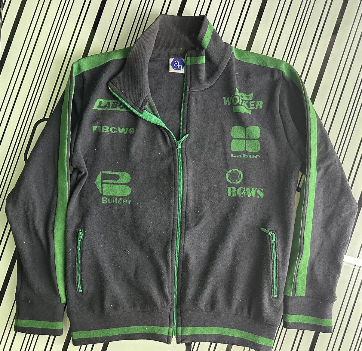 image of Sweater Abahouse Jacket in Black Green, Men's (Size Medium)