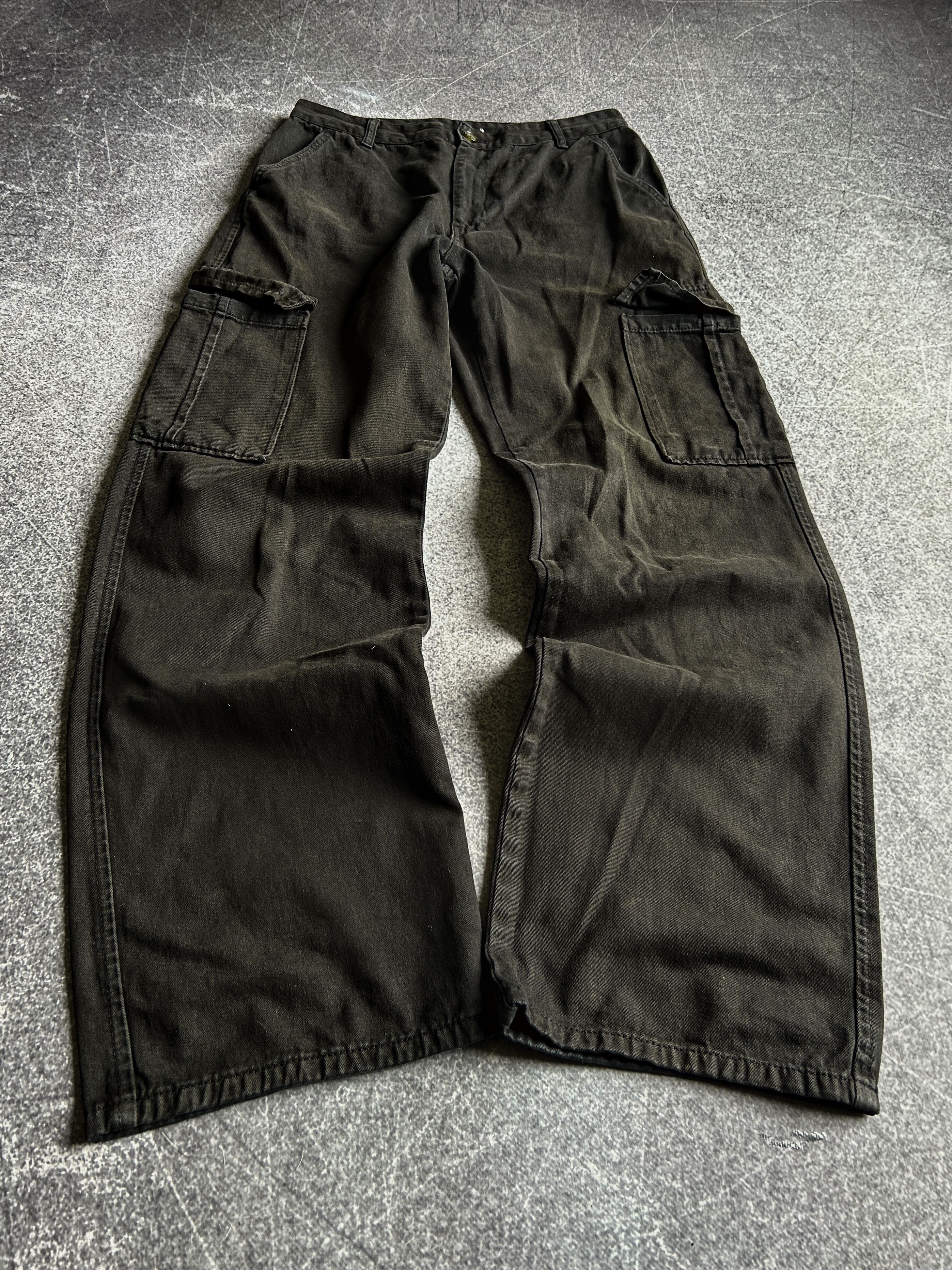 VTG Balenciaga Rick Owens Style Black Cargo Jeans 90s Y2K