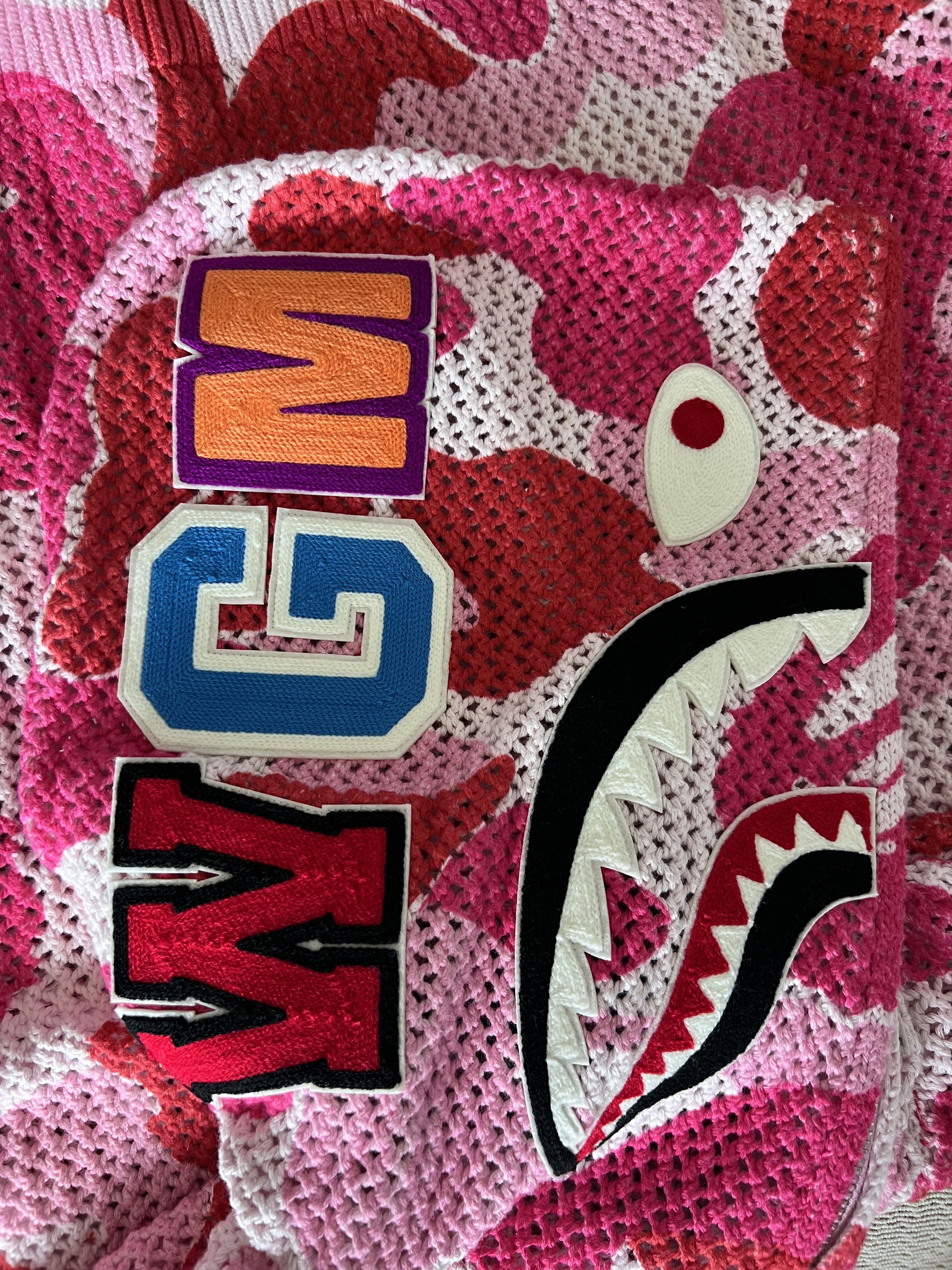Bape Bape ABC Camo Full Zip Shark Sweatshirt in Pink Size US XXL / EU 58 / 5 - 10 Thumbnail