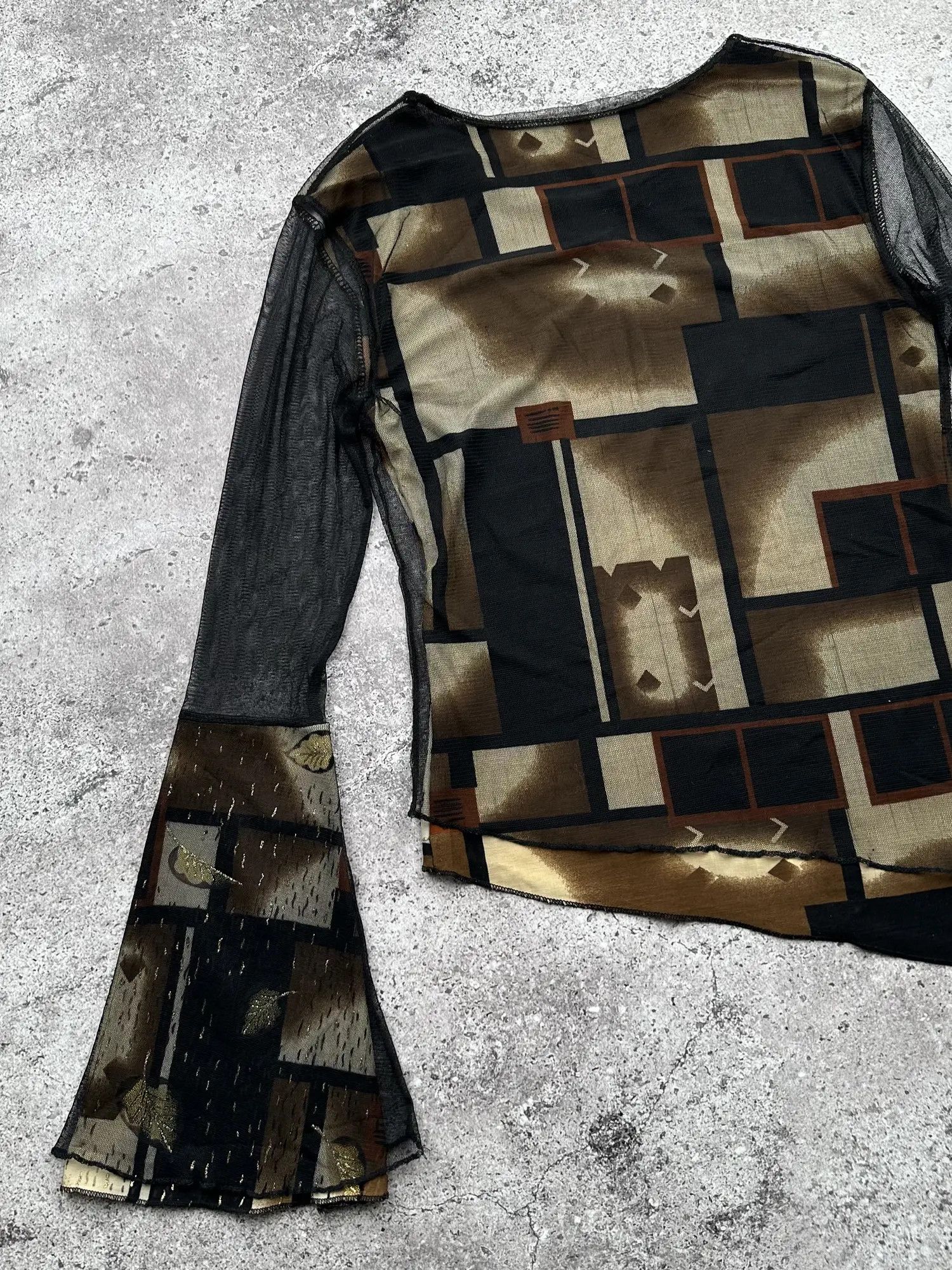 Vintage Vintage Assymetry Mesh Details Blouse C244(V627) Size M / US 6-8 / IT 42-44 - 6 Thumbnail