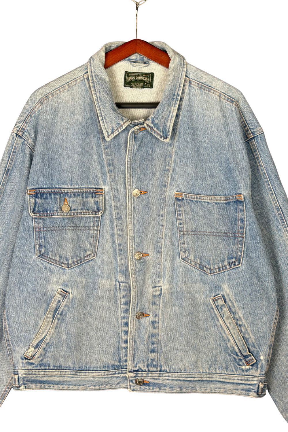 Polo Ralph Lauren 90s Polo Country RL American Flag Denim Trucker Jacket Size US L / EU 52-54 / 3 - 4 Thumbnail