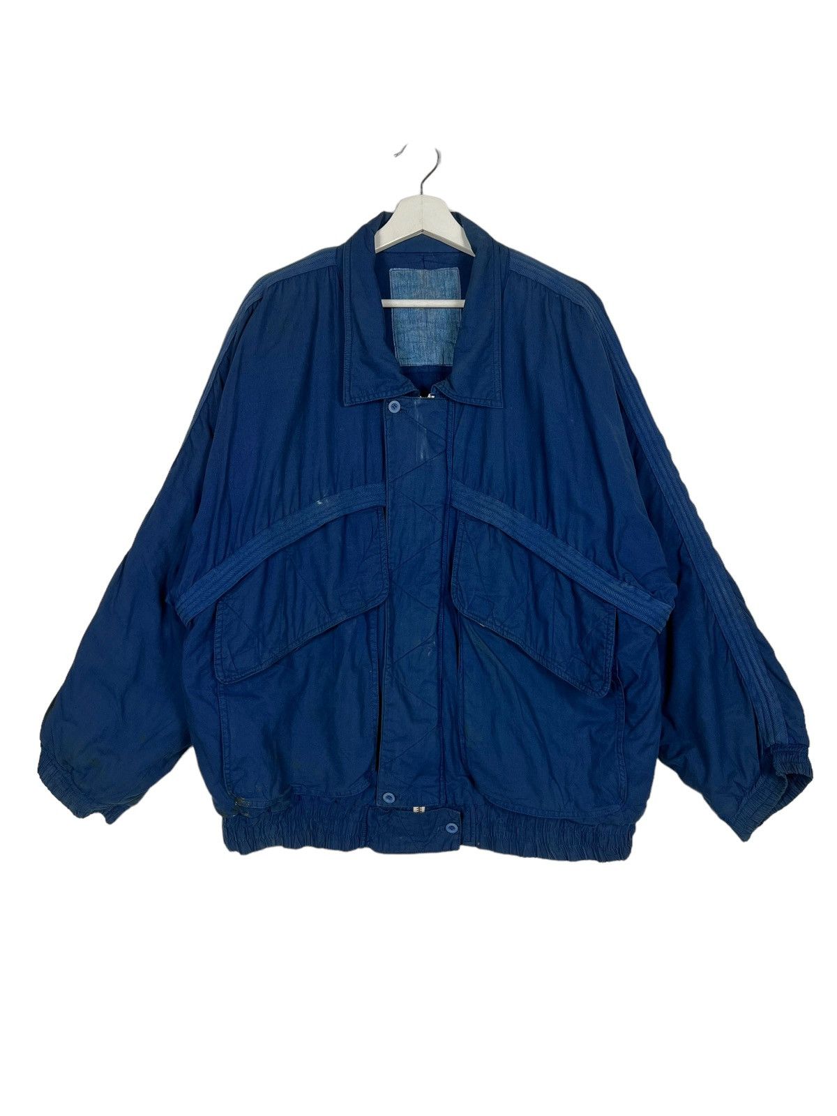 Issey Miyake 🔥 1980s VINTAGE IS ISSEY MIYAKE INDIGO BOMBER JACKET Size US L / EU 52-54 / 3 - 3 Thumbnail