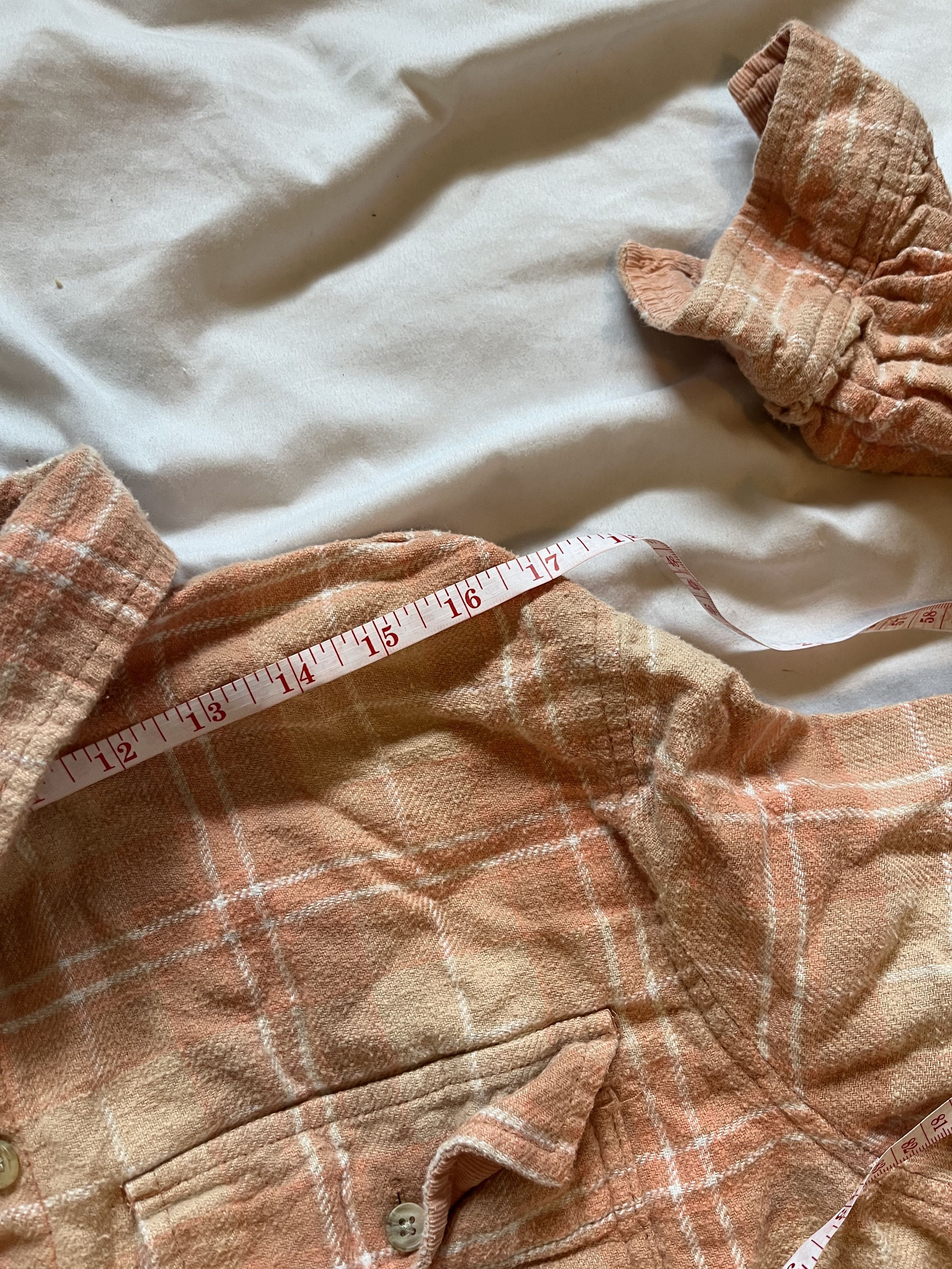 American Eagle Outfitters American Eagle Orange and White Flannel Shirt Size M / US 6-8 / IT 42-44 - 8 Thumbnail