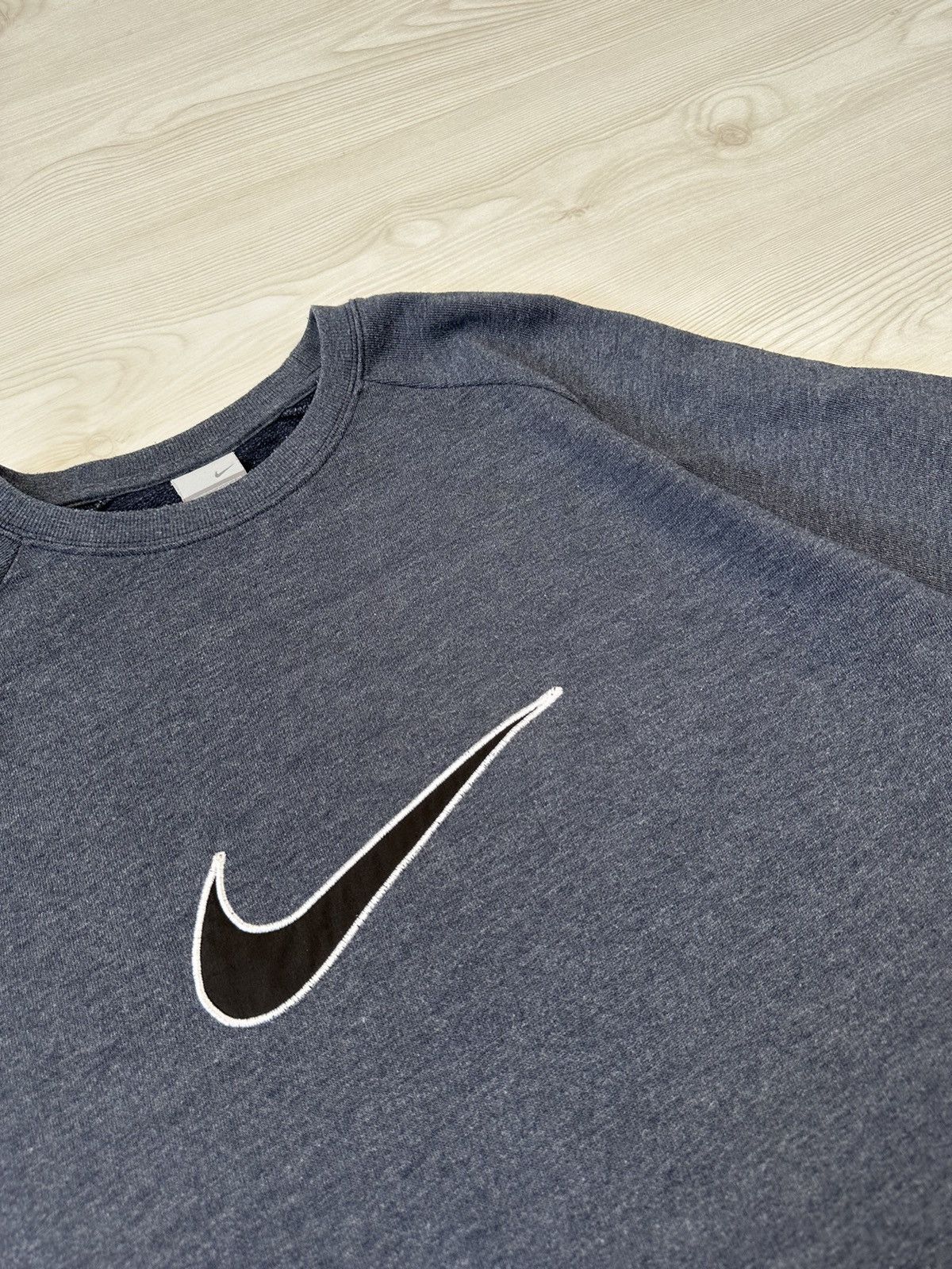 Nike Vintage Y2k Nike Big Swoosh Sweatshirt Oversized Size US XL / EU 56 / 4 - 4 Thumbnail