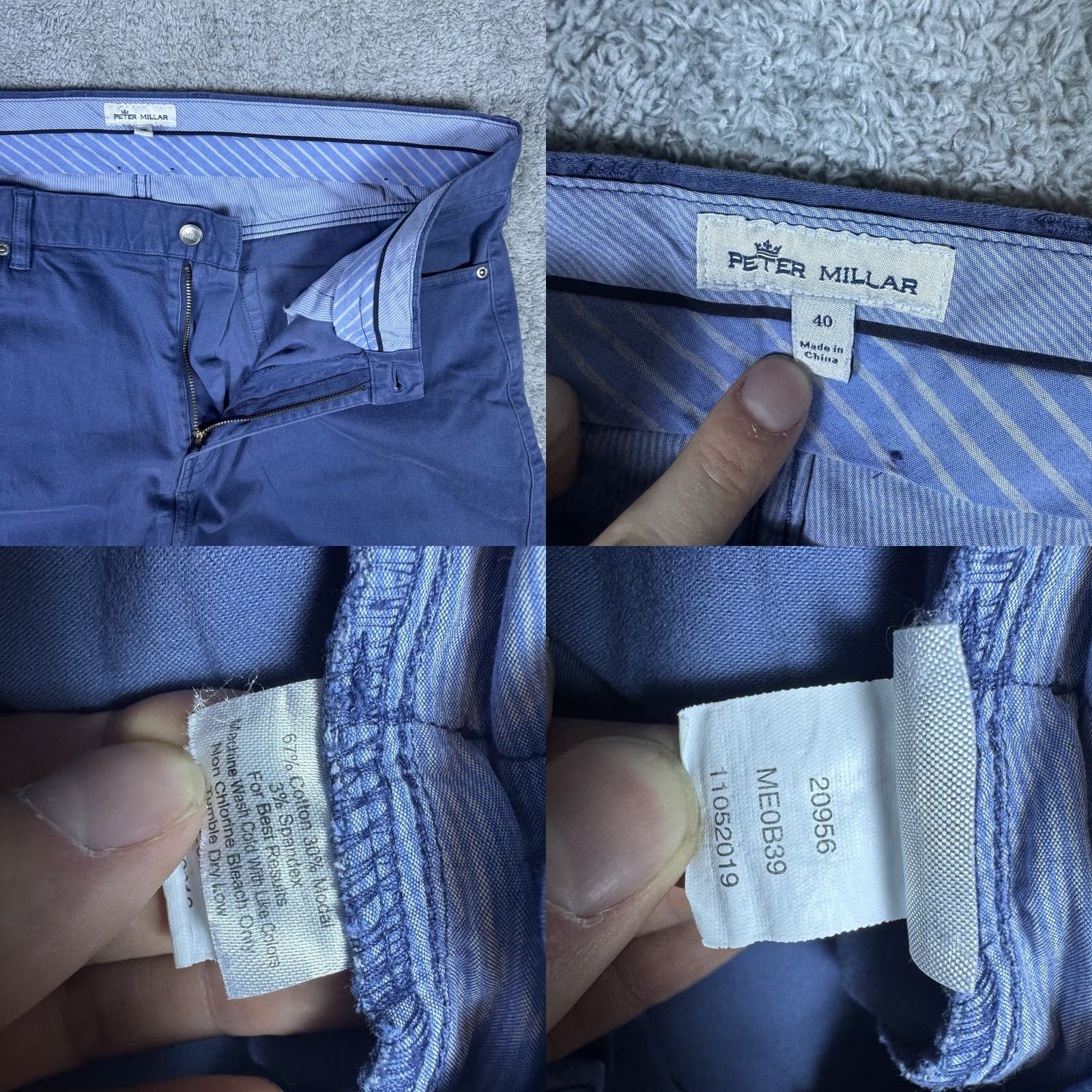 Peter Millar Peter Millar Ultimate Sateen Pants Mens 40x30 5 Pocket Stretch Casual Chino Modern Classic Blue Solid Size US 40 / EU 56 - 8 Thumbnail
