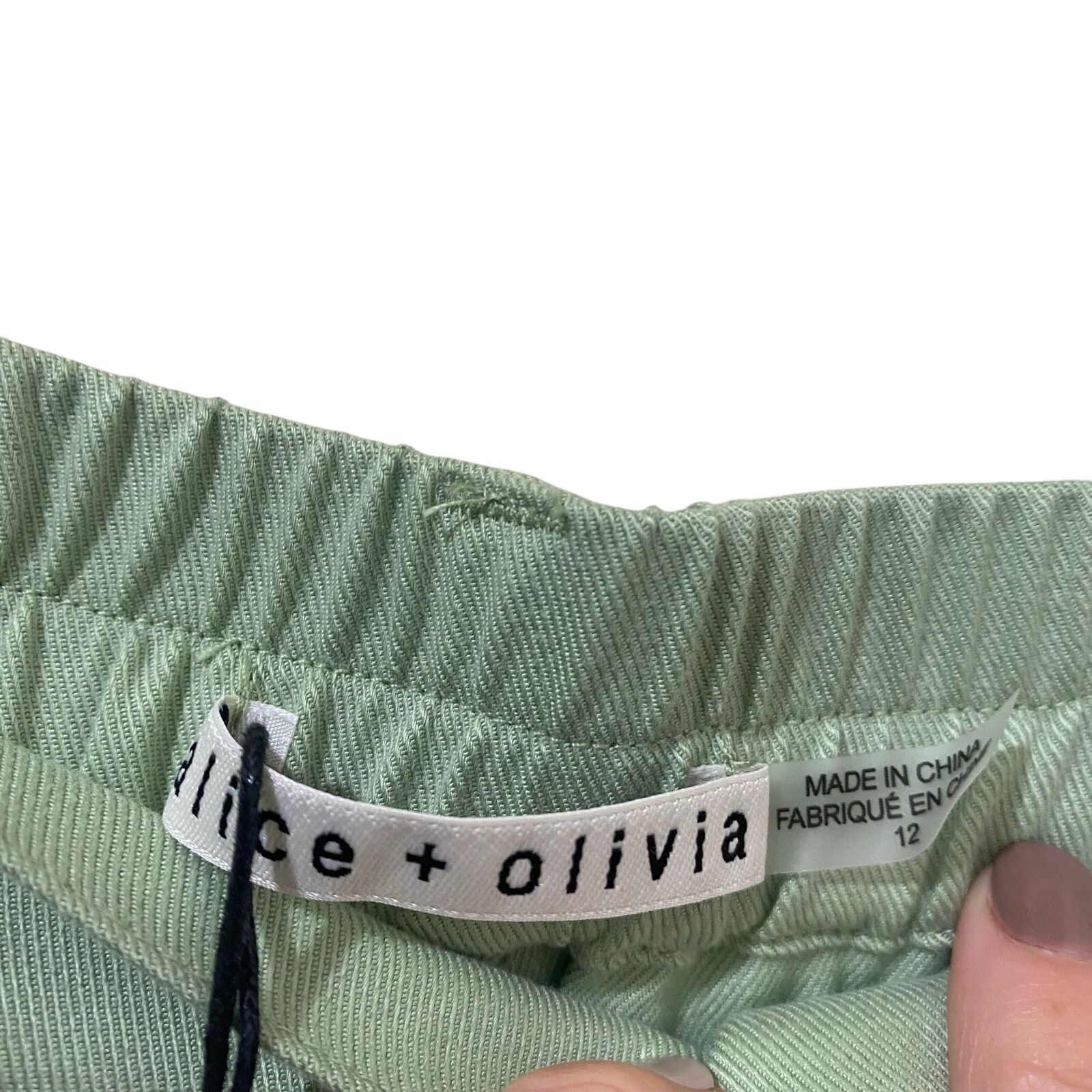 Alice + Olivia Alice + Olivia Joette Cargo Wide Leg Pants Seamoss Green NWT Size 34" / US 12 / IT 48 - 6 Thumbnail