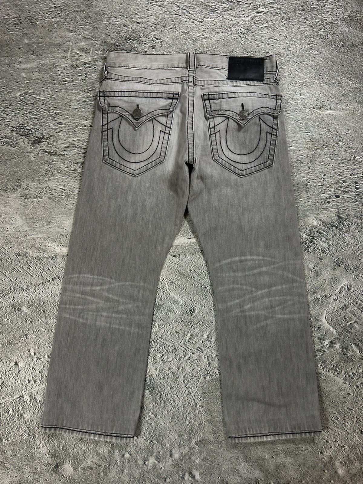 True Religion True Religion jeans grey black thick stitching Ricky Size US 33 - 1 Thumbnail